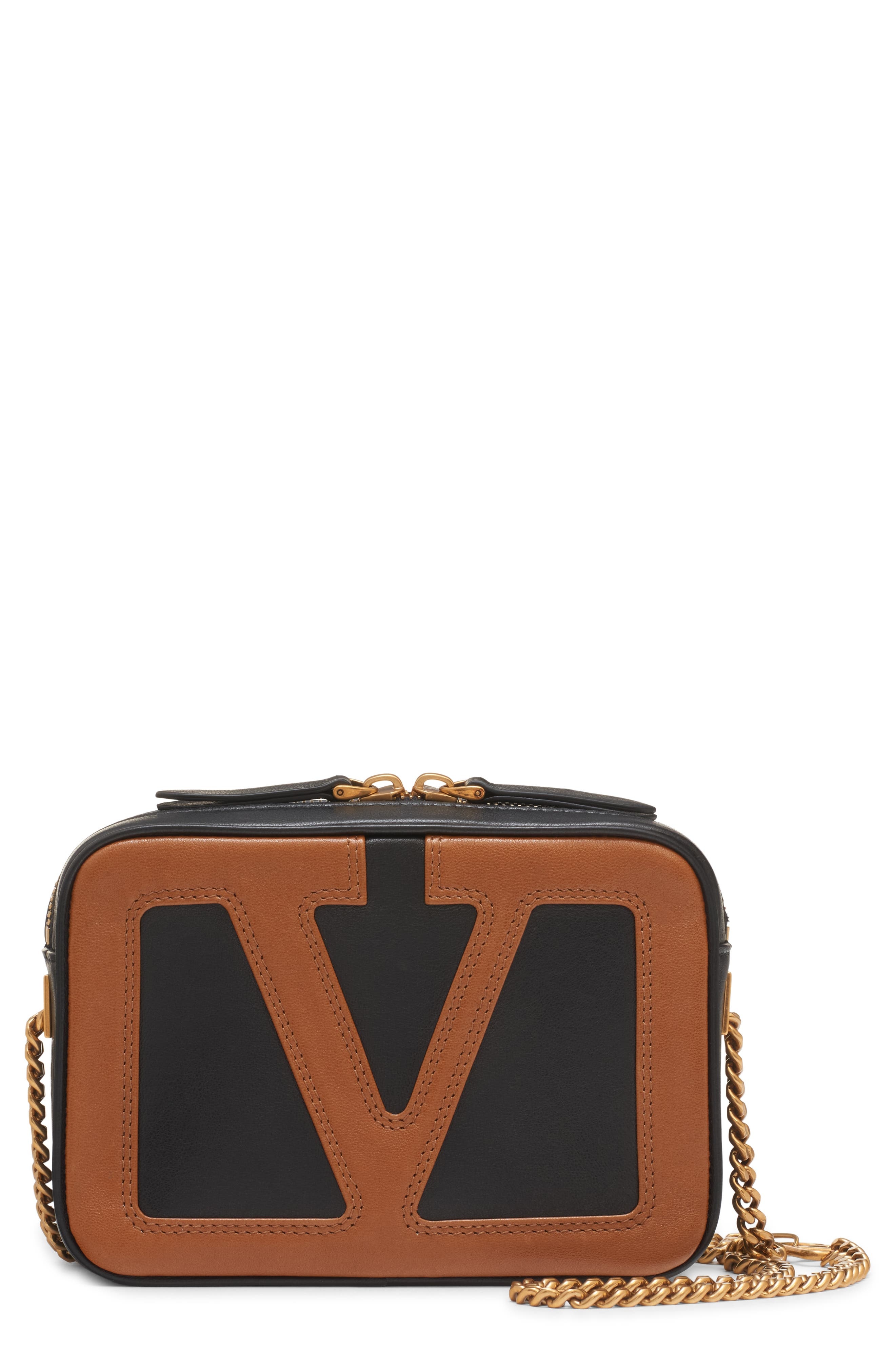 Valentino Garavani Viva Superstar Leather Belt Bag in Nero/Spice at Nordstrom - 1