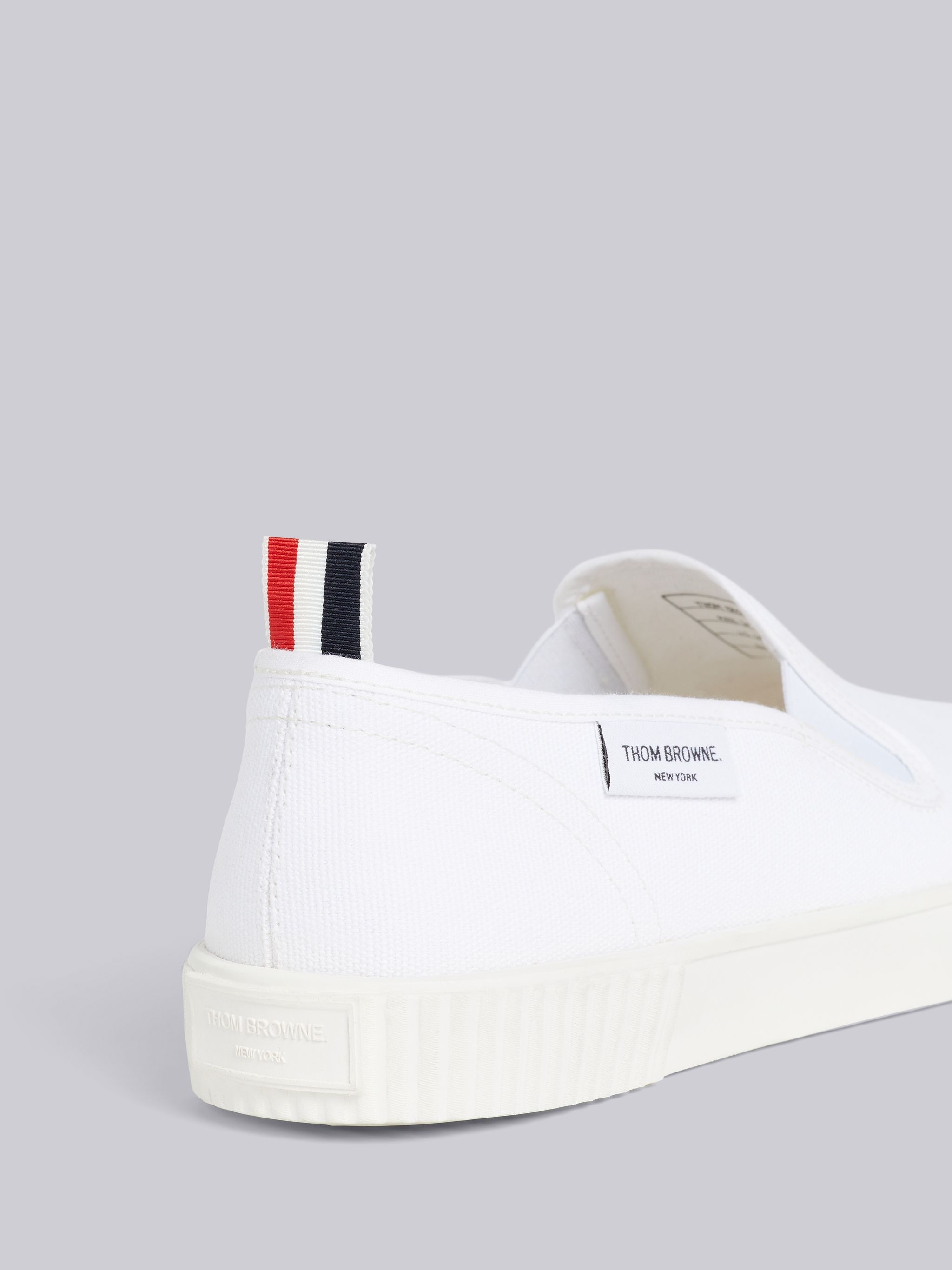 White Cotton Canvas Slip-On Heritage Trainer - 2