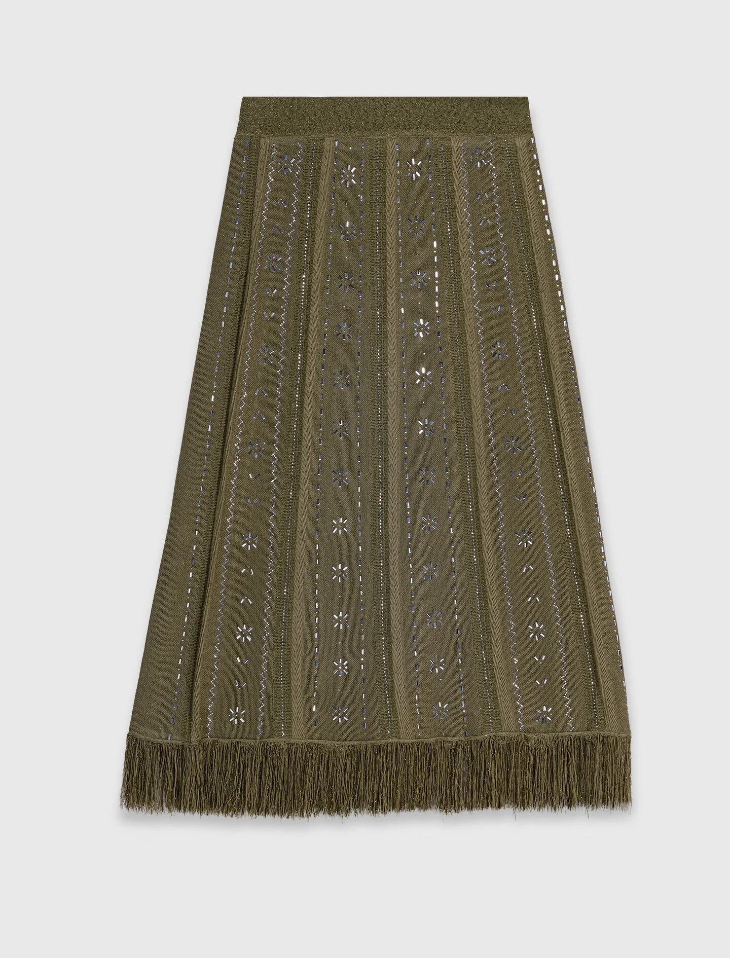 Knit skirt with rhinestone flowers - 1