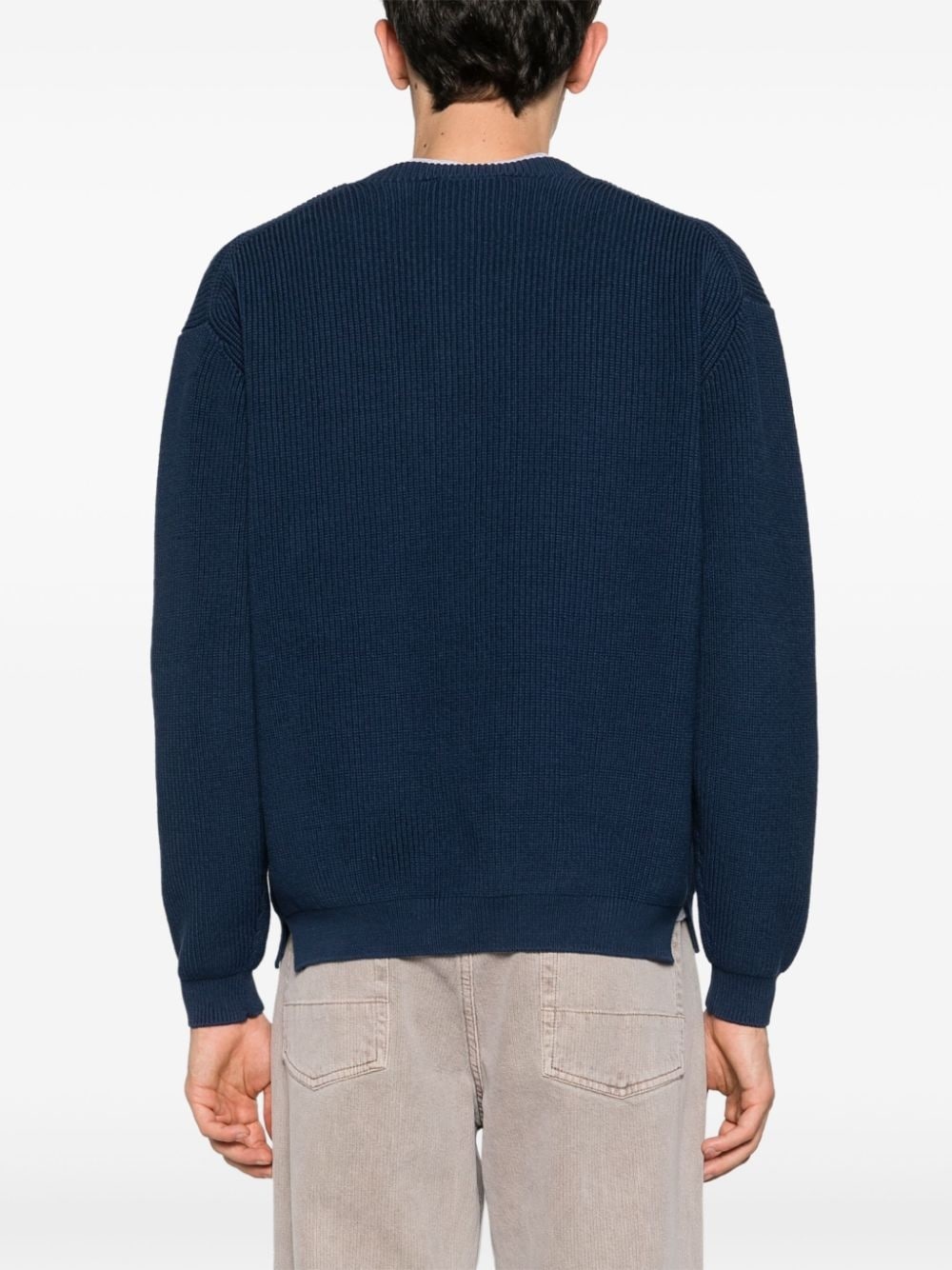 fox head-patch V-neck cardigan - 4