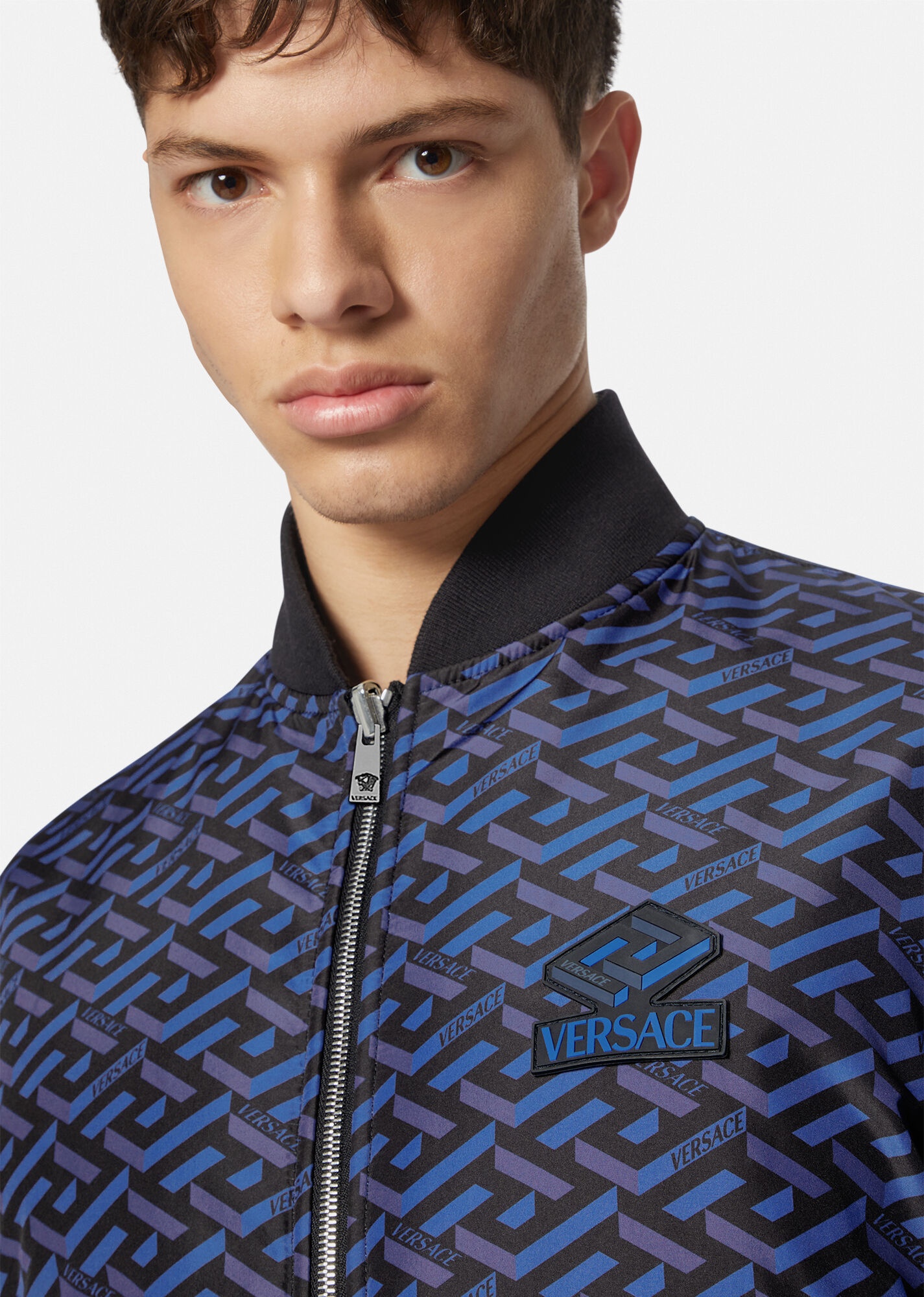 La Greca Print Bomber Jacket - 8