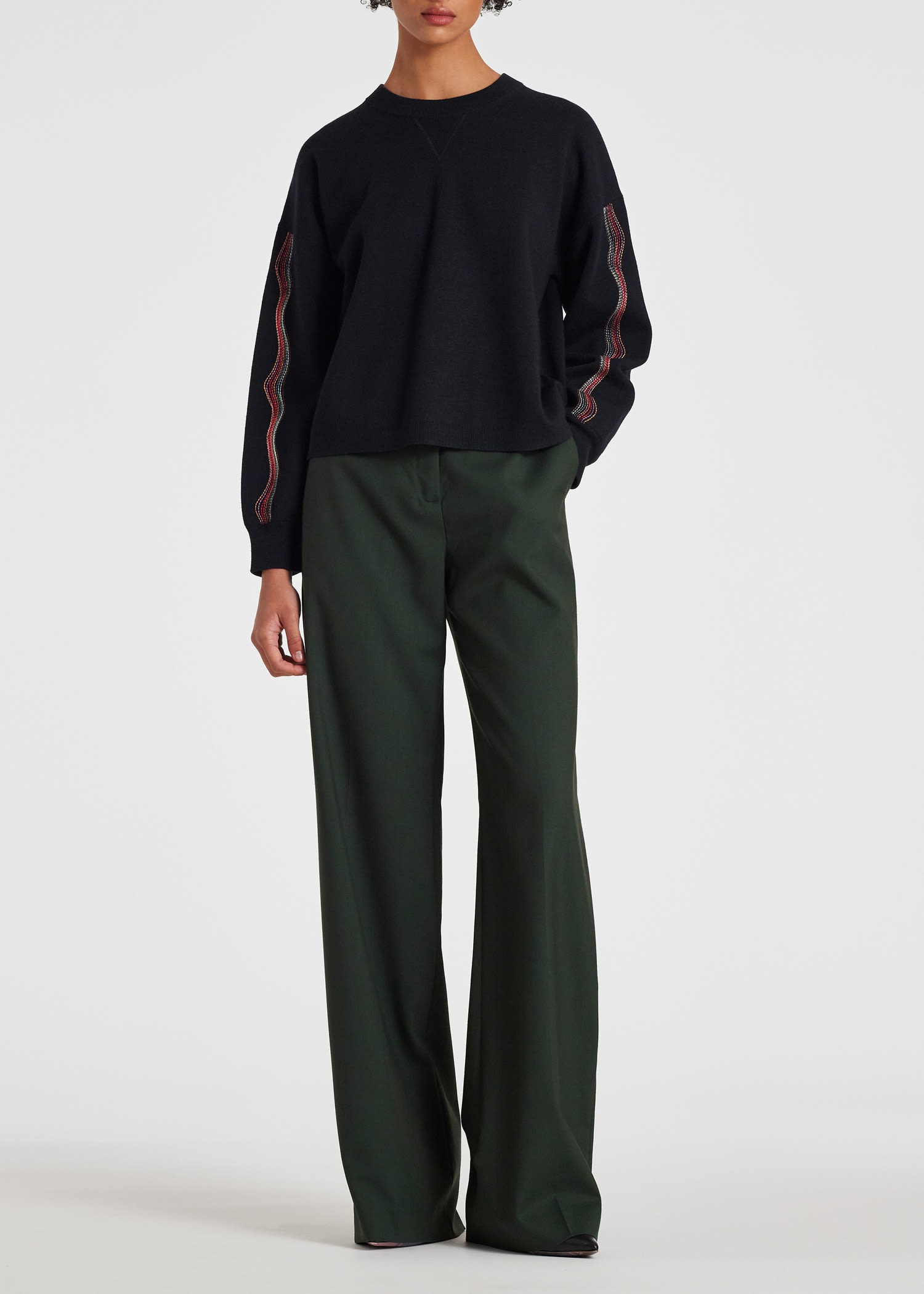 Navy Wool 'Swirl' Sweater - 5