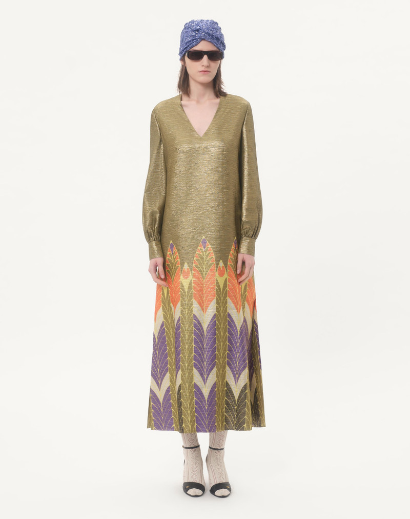 Valentino LUREX DRESS WITH VOYAGE IMAGINAIRE PRINT outlook