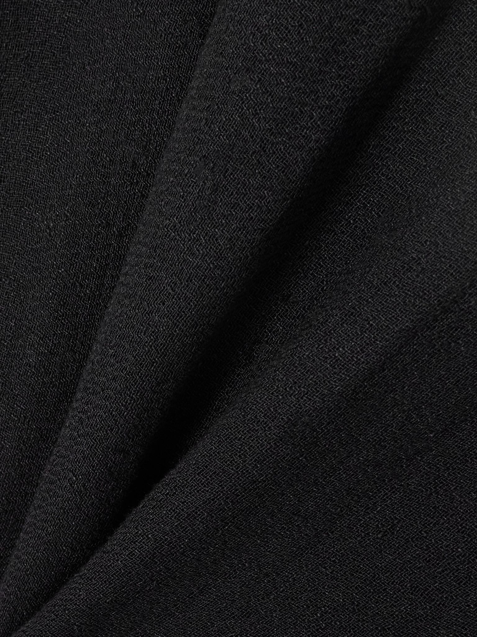 Spetses draped organic linen-gauze mini skirt Black - 5