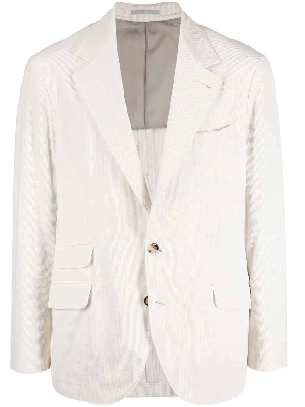 woven single-breasted wool blazer - 1