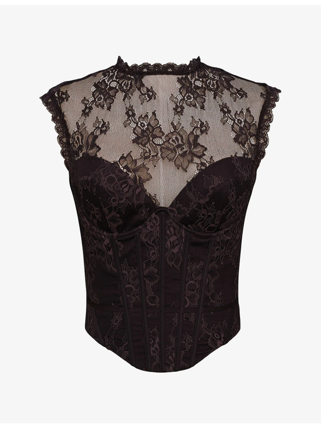 Serida Lace-Embroidered Stretch-Woven Corset Top - 1