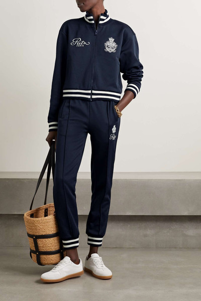 FRAME + Ritz Paris striped embroidered jersey track jacket outlook