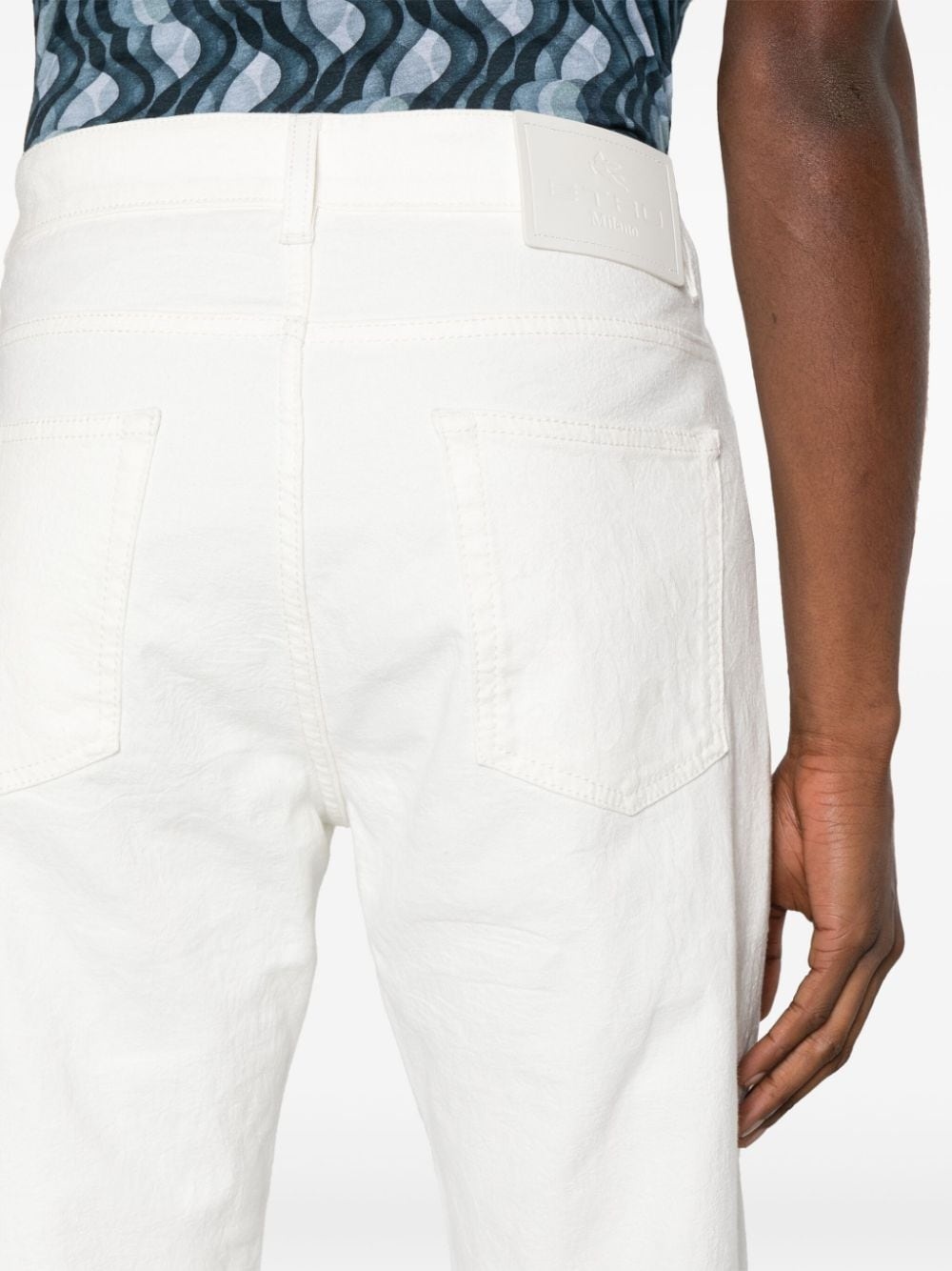 pattern-jacquard straight-leg jeans - 5