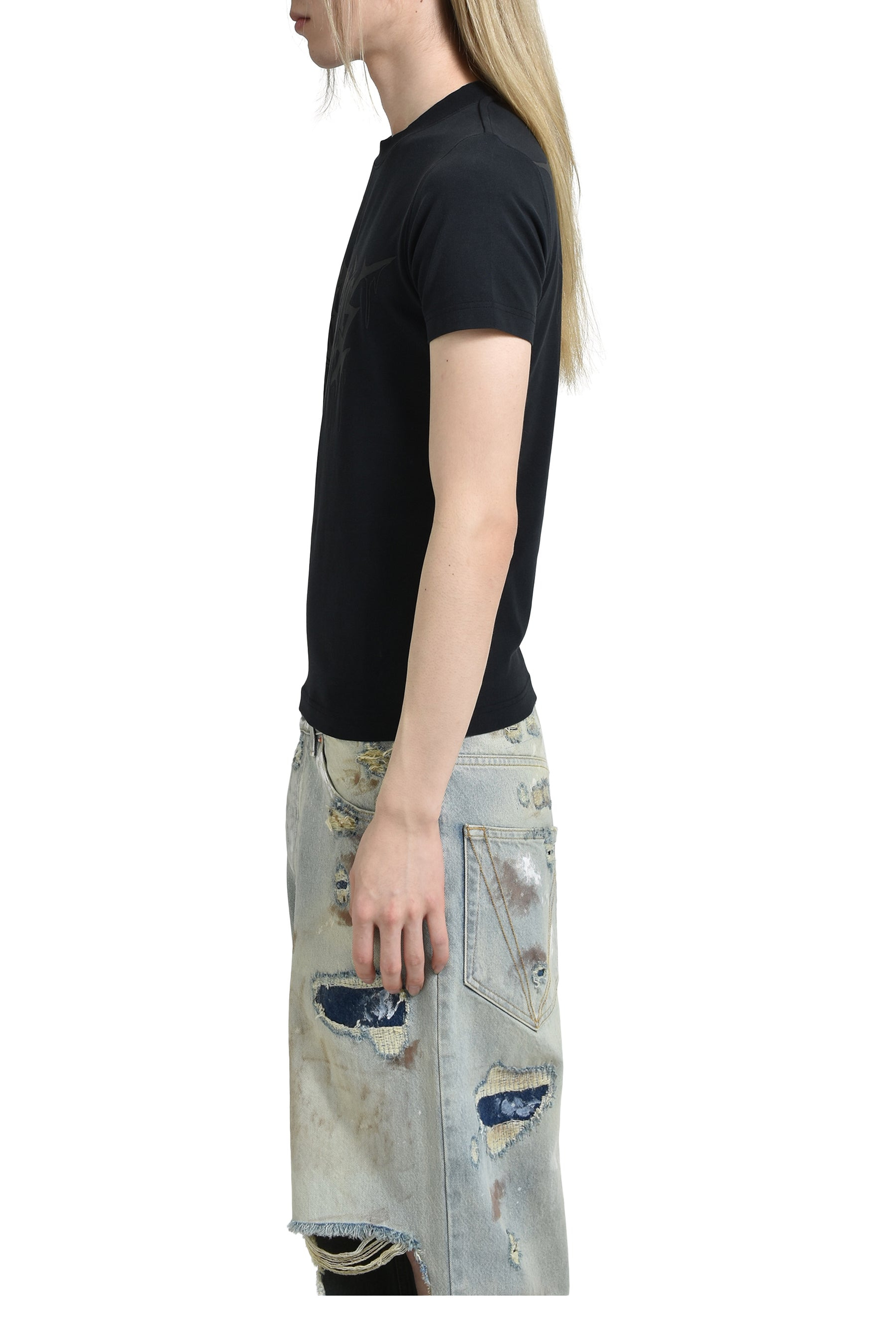 DRIP METAL FITTED UNISEX T-SHIRT / BLK - 3
