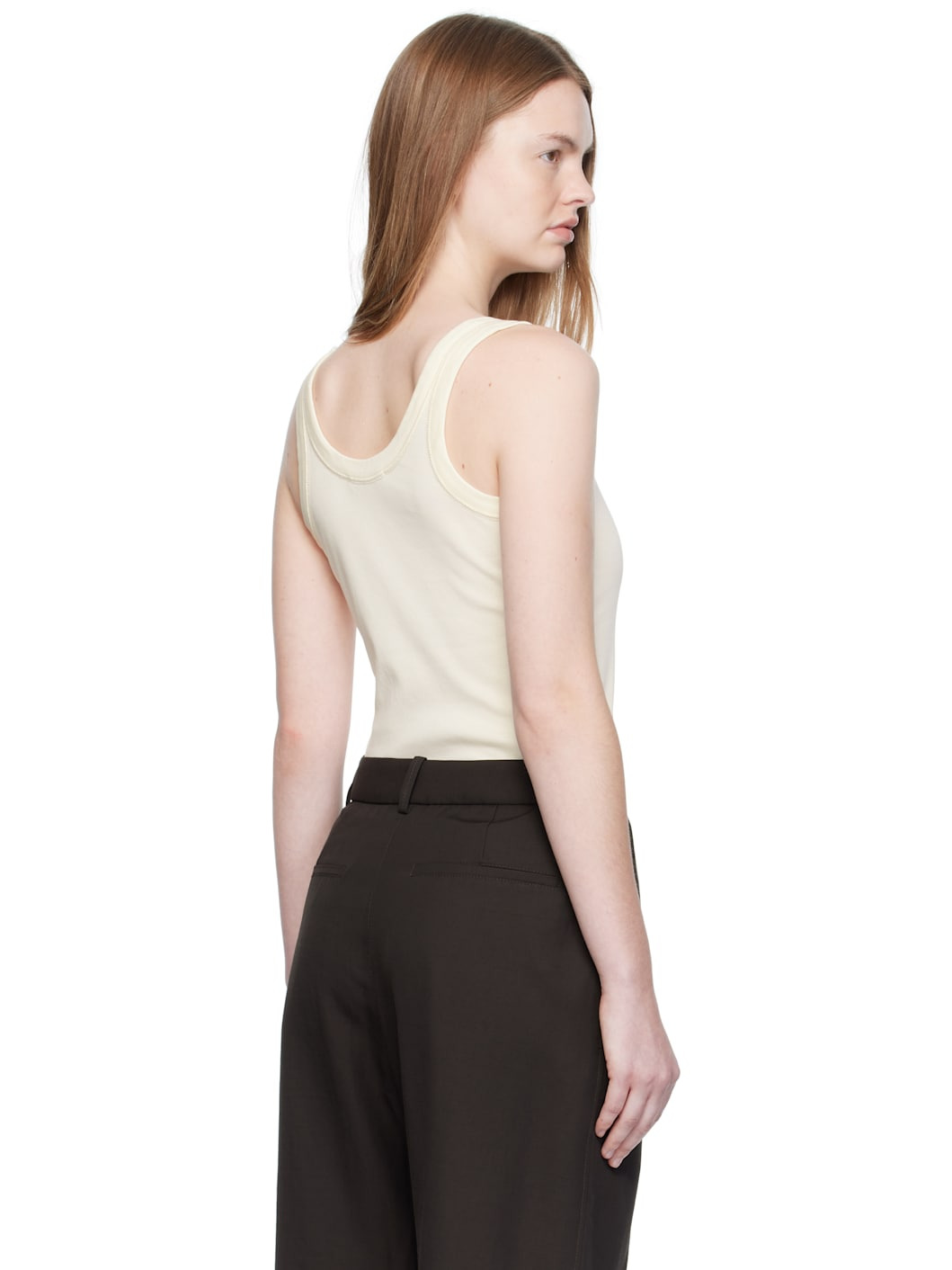 Off-White Rib Tank Top - 3