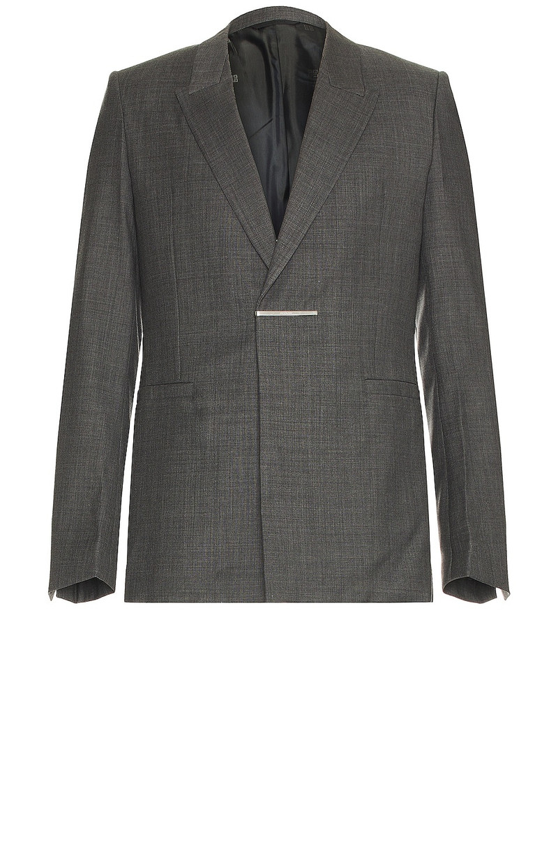 Metal Bar Structured Blazer Jacket 1
