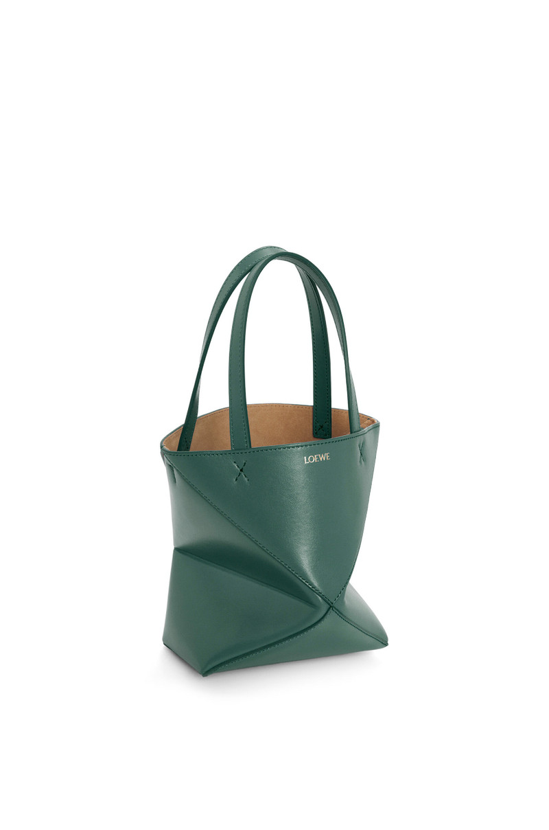 Loewe Mini Puzzle Fold tote in shiny calfskin outlook