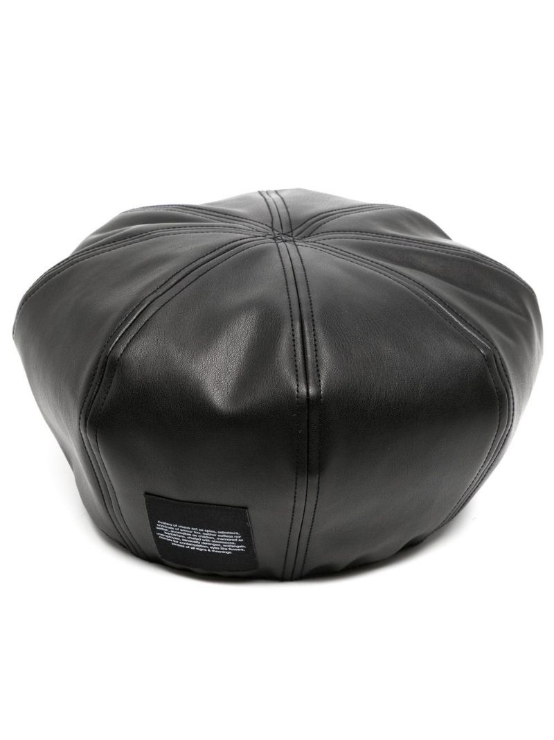 faux-leather beret cap - 1