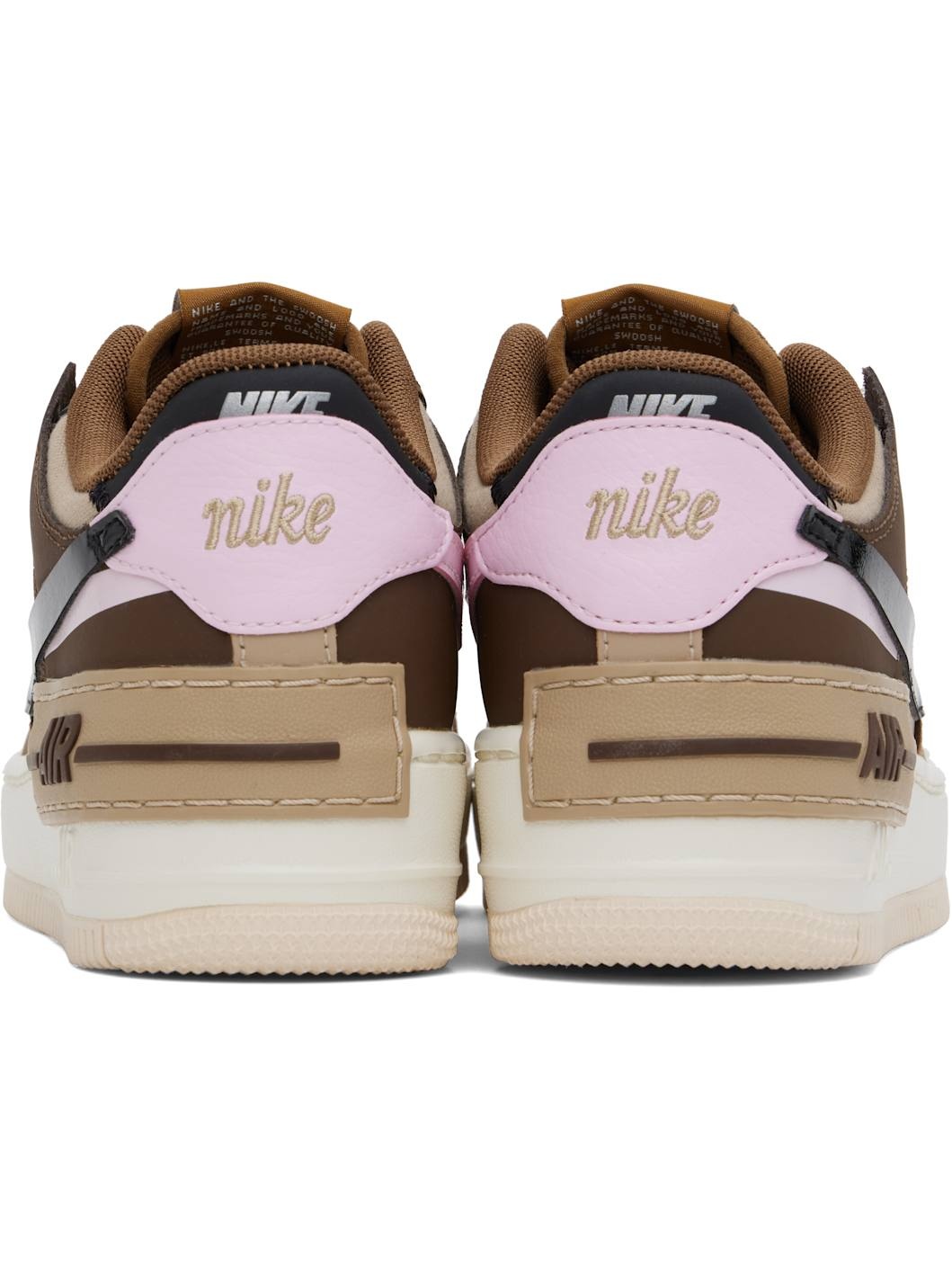 Brown & Pink Air Force 1 Shadow Sneakers - 2