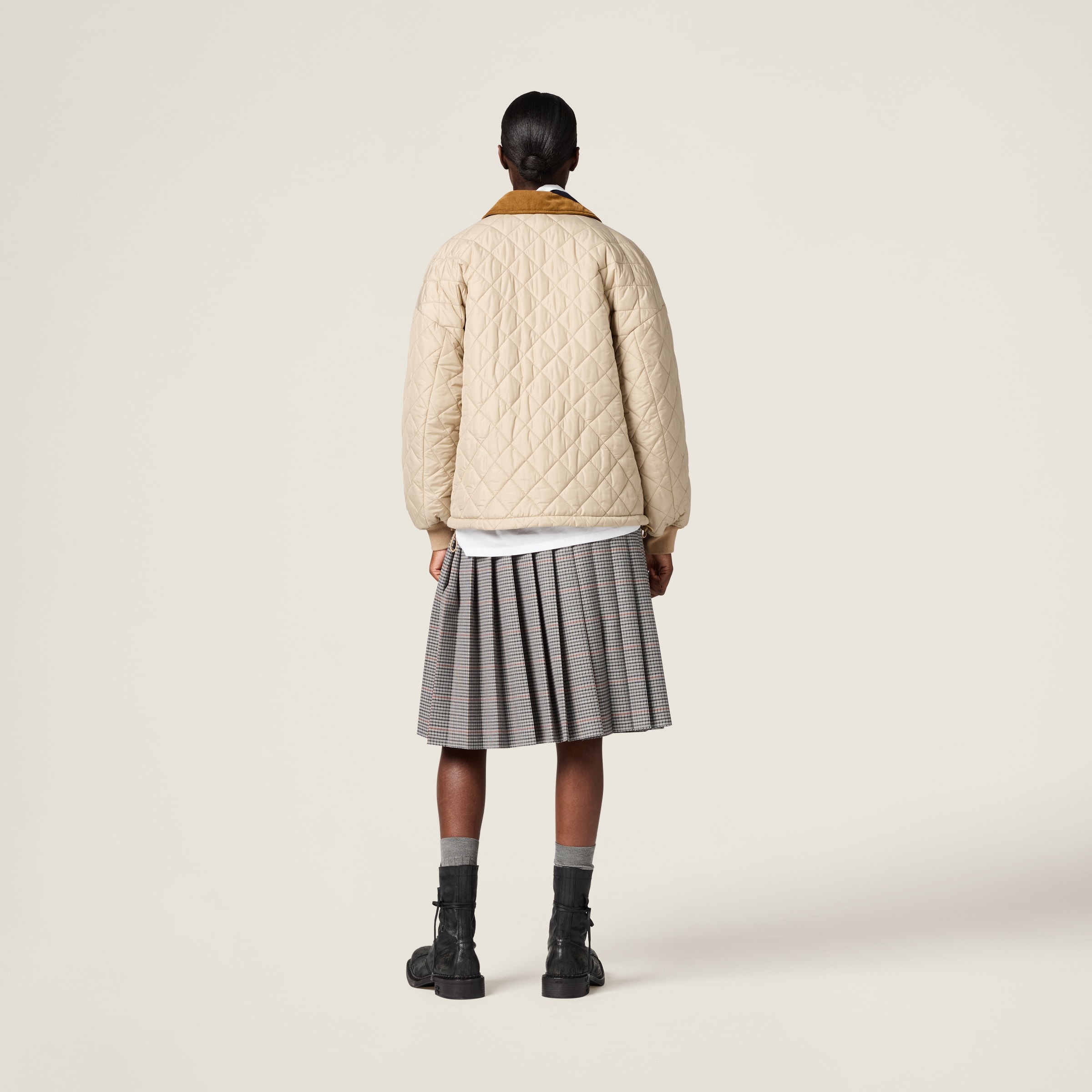 ブルゾン MiuMiu | Camel-hair blouson jacket with poplin details Camel Brown Camel-hair Blouson Jacket With Poplin Details
