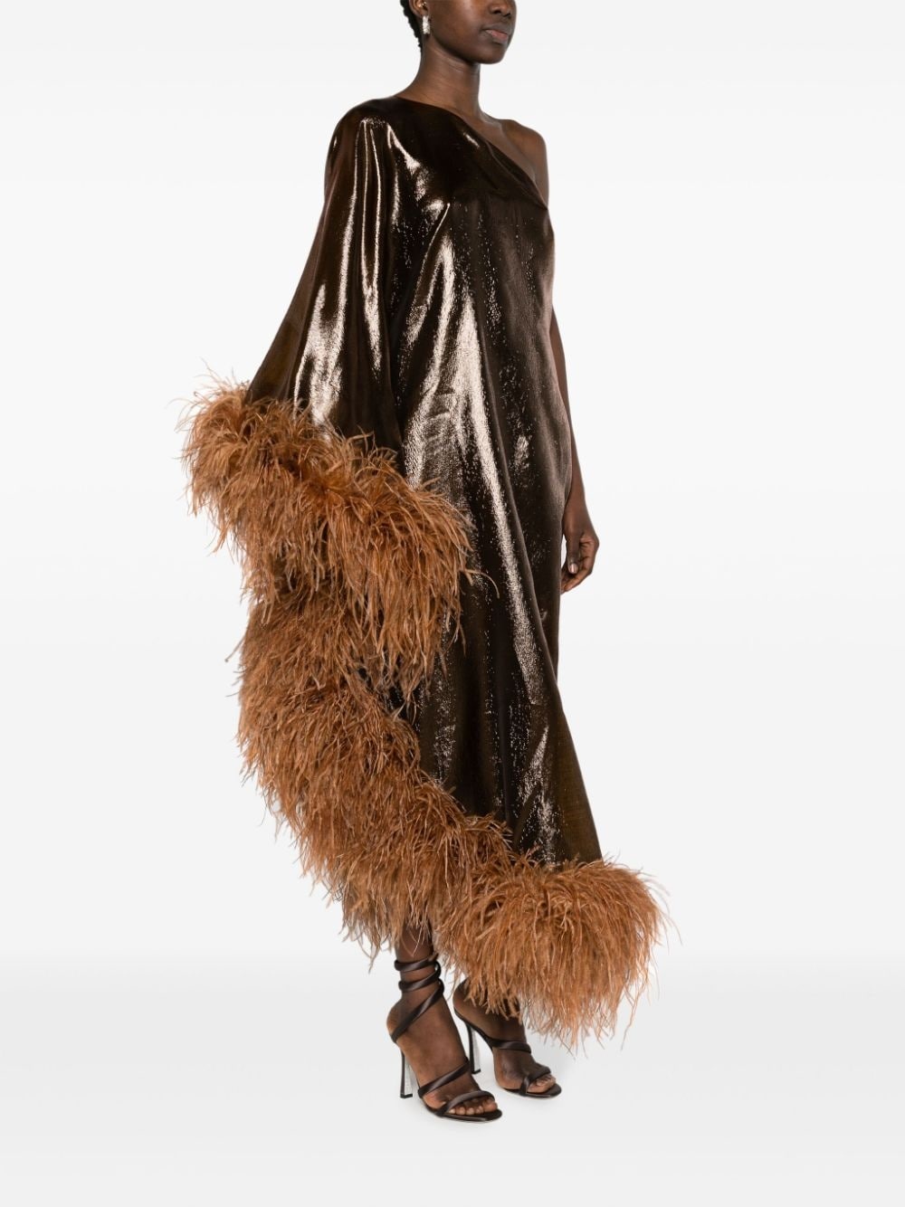 Fantasma feather-trim midi dress - 3