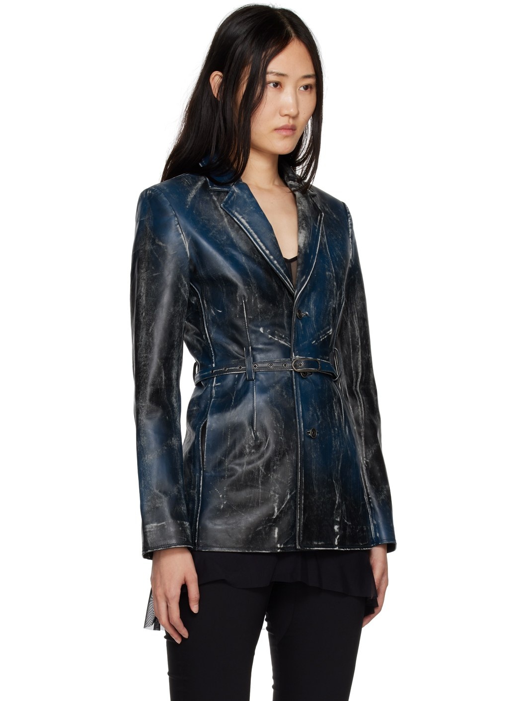 Blue Amr Leather Jacket - 2
