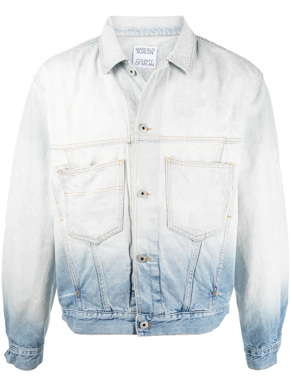 two-tone ombré denim jacket - 1