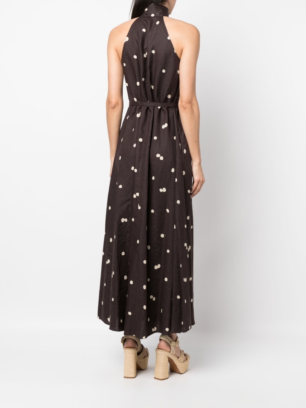 bow-detail sleeveless long dress - 4