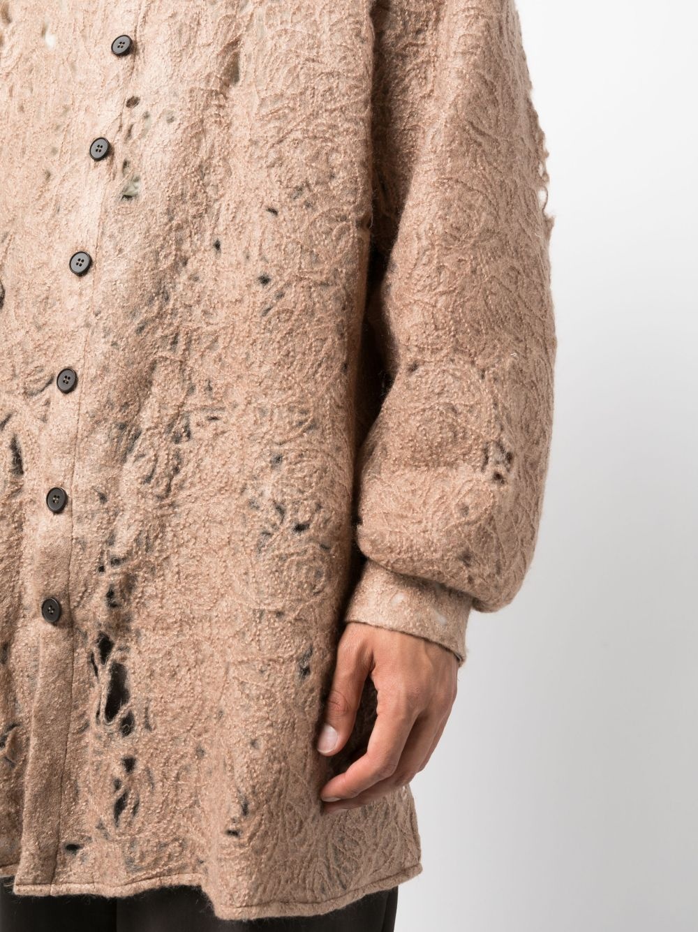 raw-cut finish long-sleeve shirt - 5