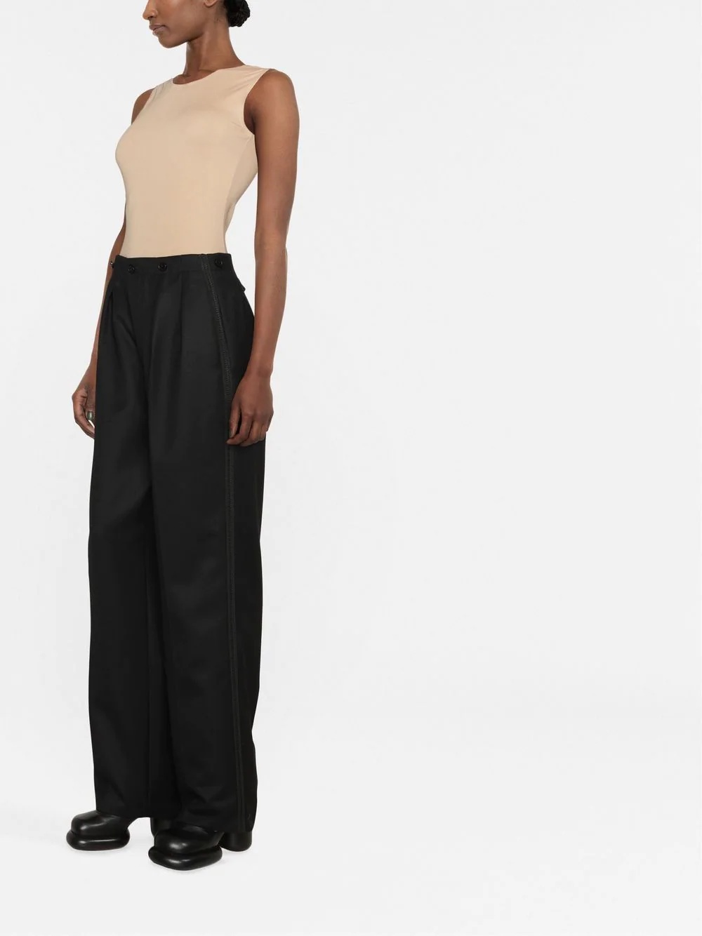 high-waisted tailored trousers - 4