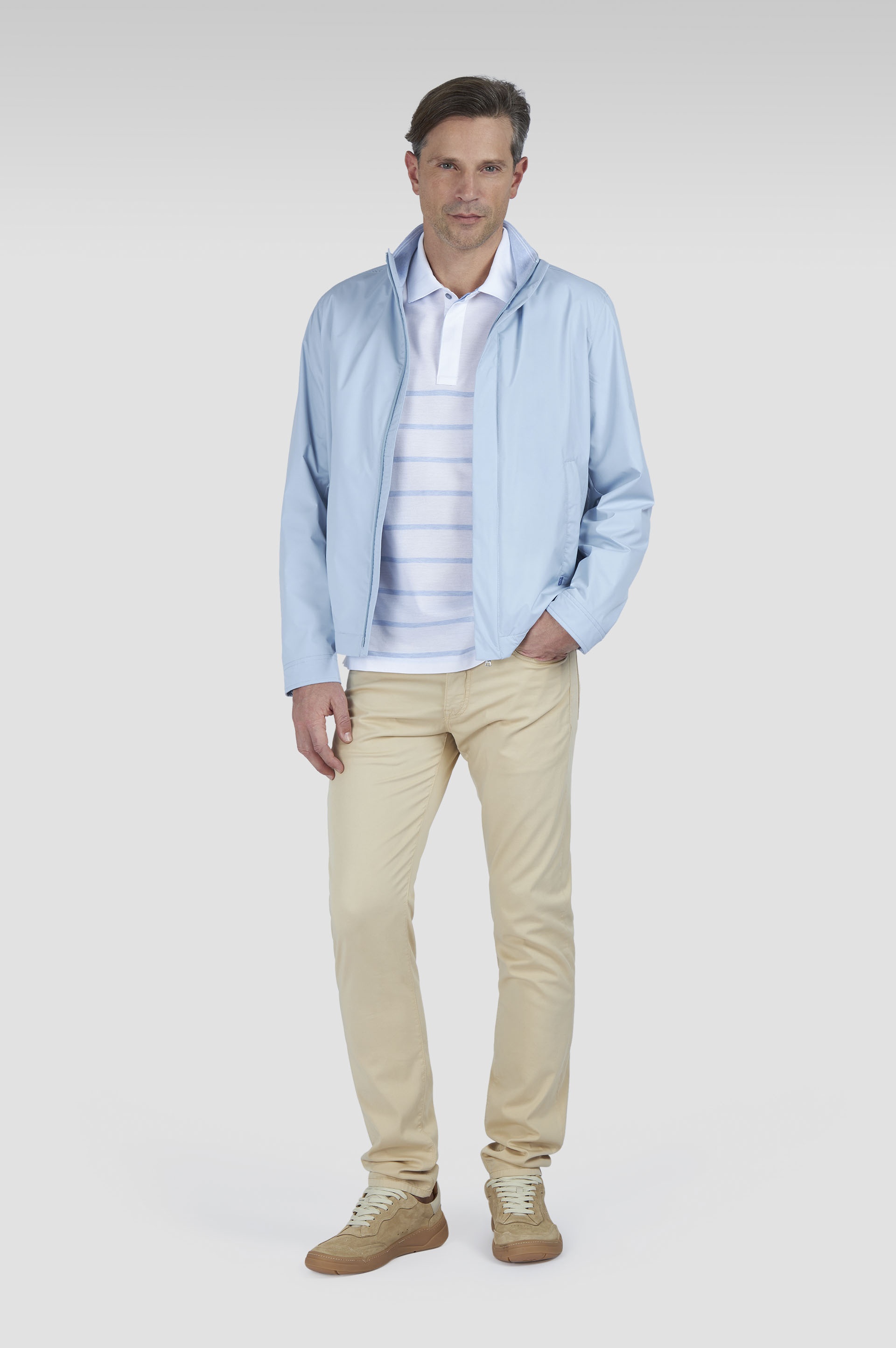CHINO SILK STRETCH COTTON AND SILK PANTS - 2