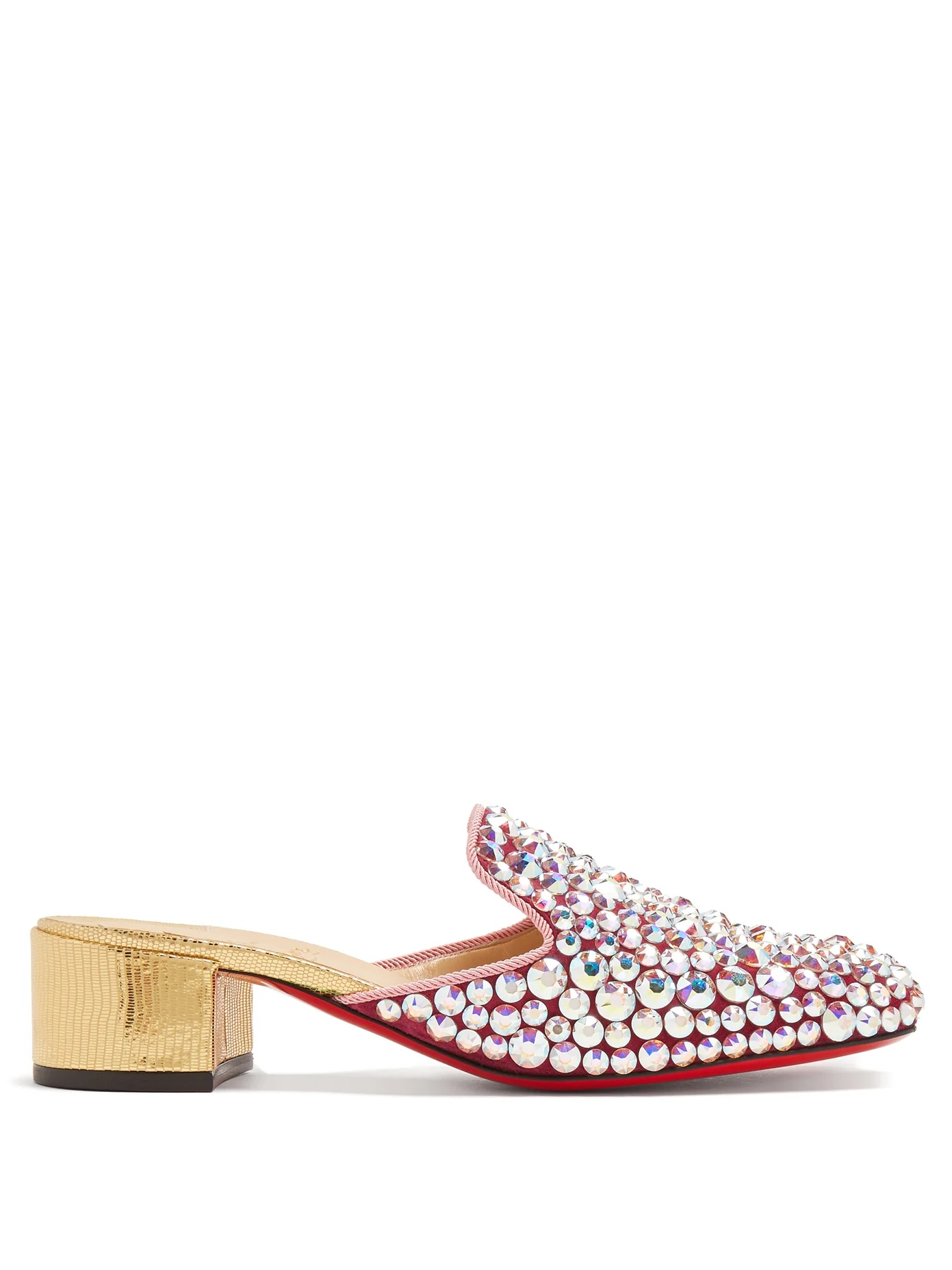 Eltonetta 35 crystal-embellished suede mules - 1