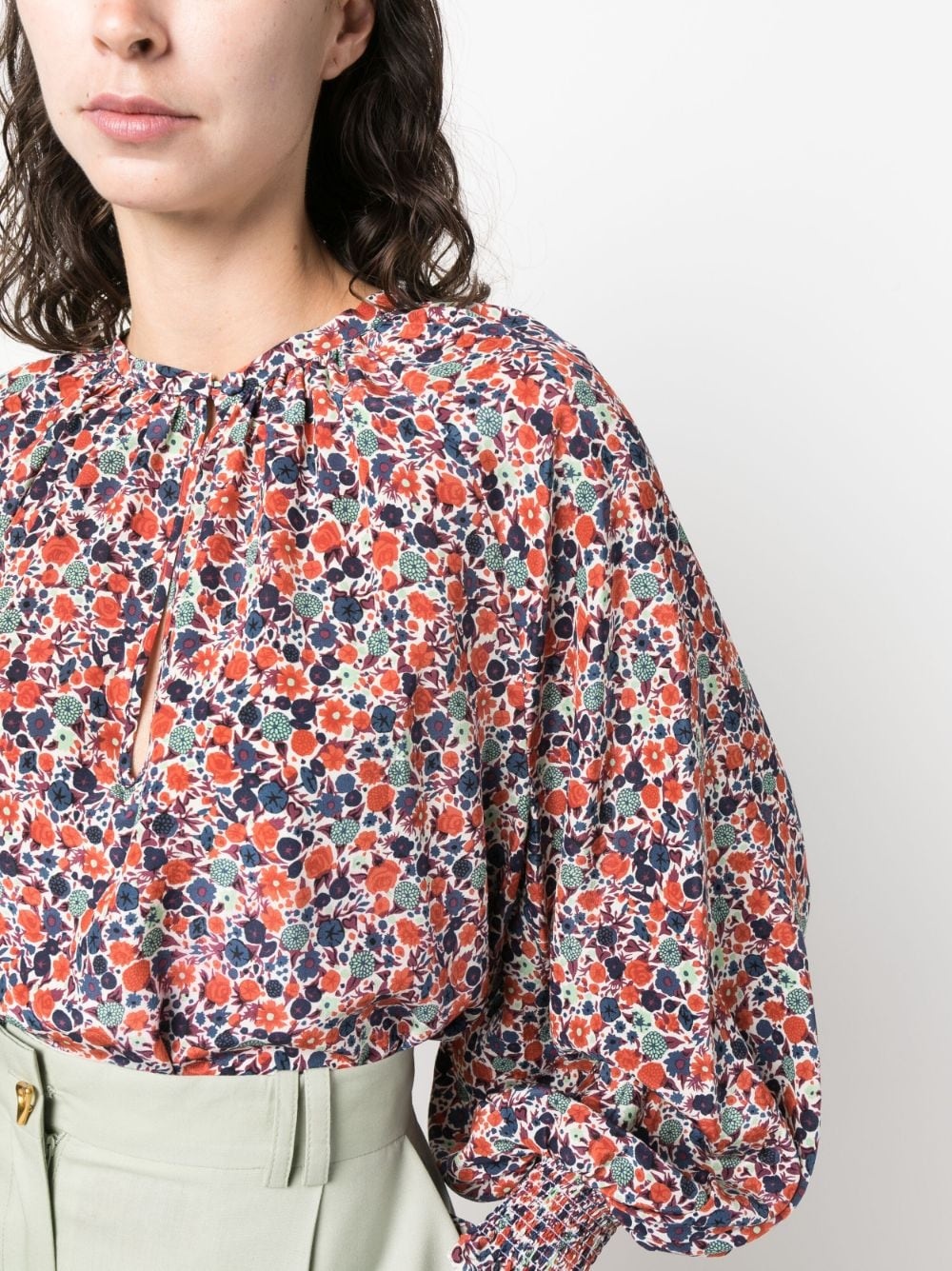Eve floral-print silk blouse - 5