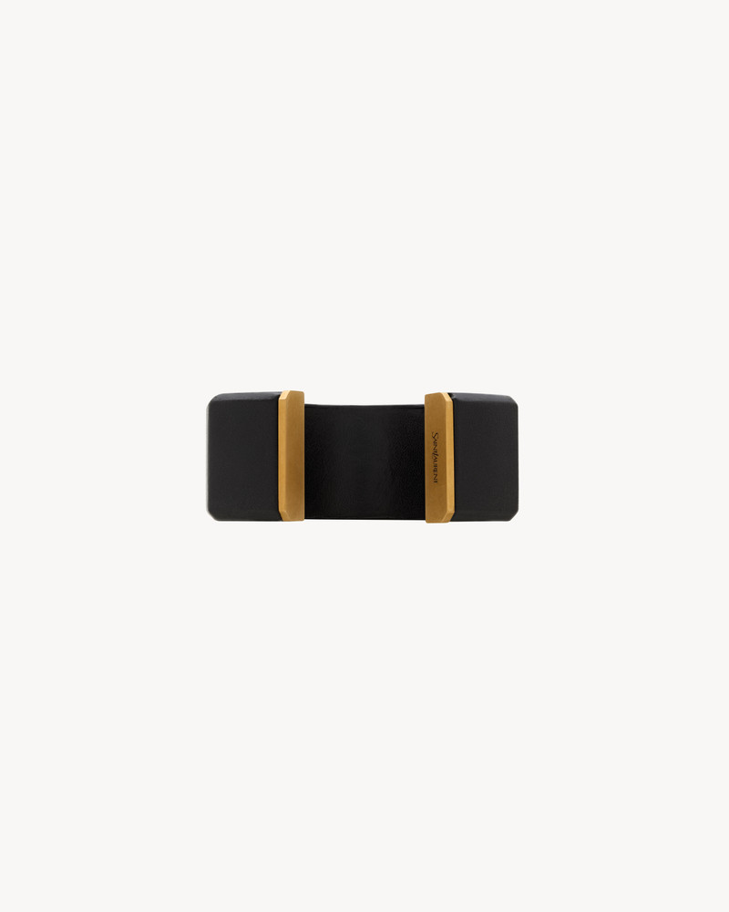 GEOMETRIC CUFF IN LEATHER AND METAL 3