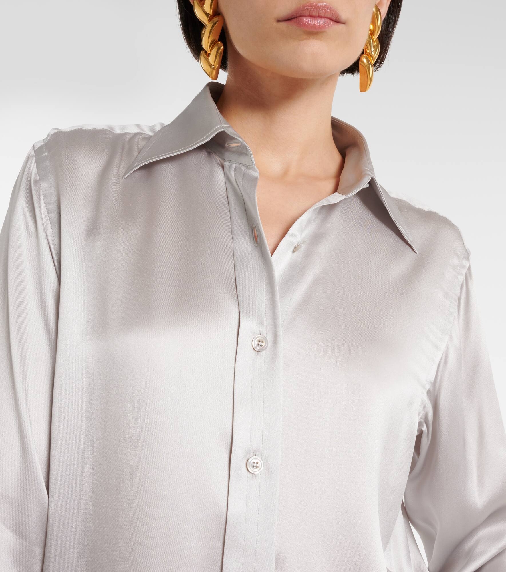 Silk charmeuse shirt - 4