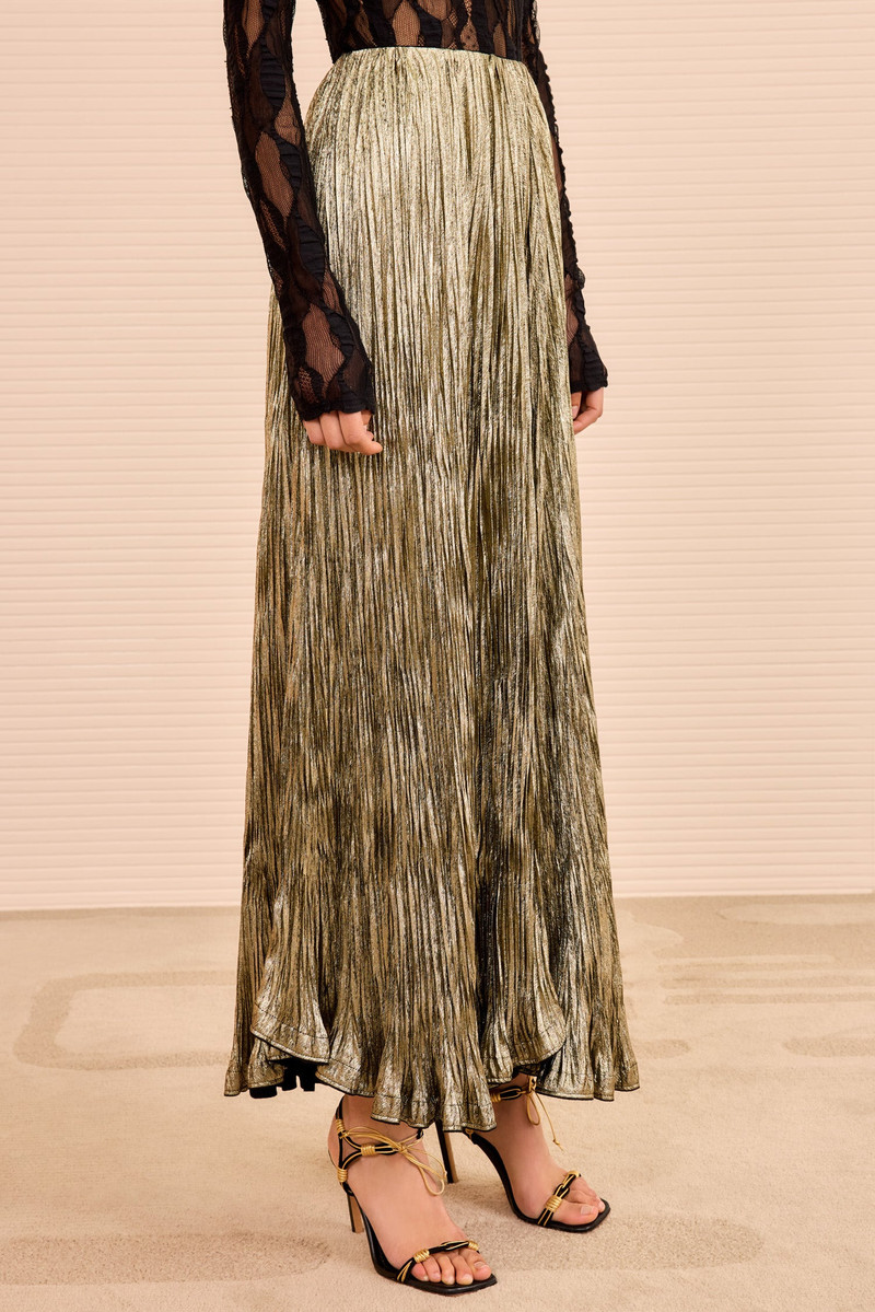 ULLA JOHNSON Elsa Pleated Long Skirt outlook