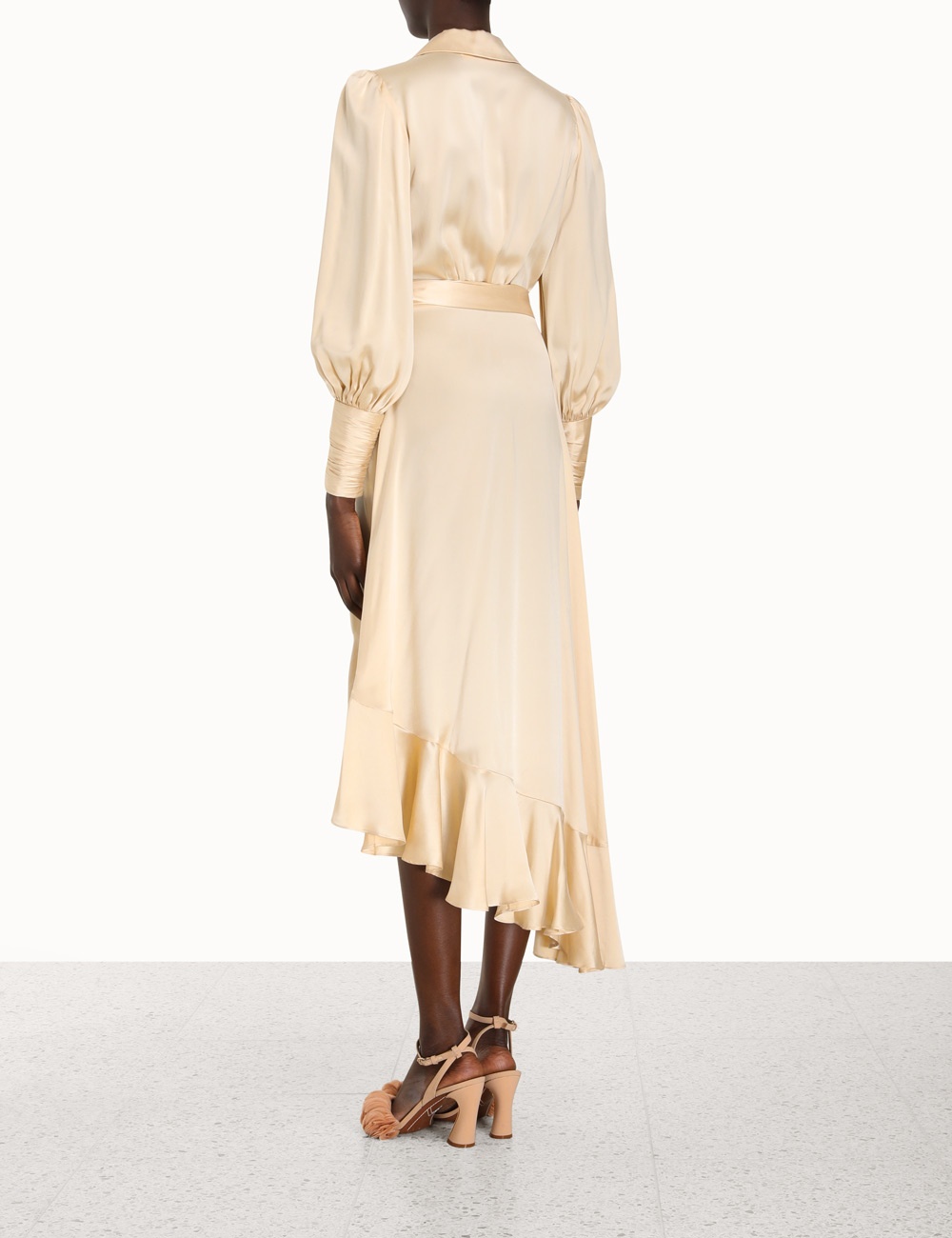 SILK WRAP MIDI DRESS - 4