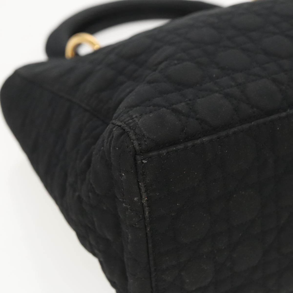 DIOR Canage Hand Bag Nylon Black Gold - 16