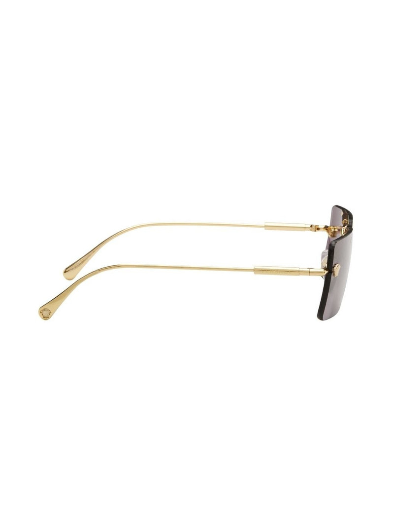 VERSACE Gold Rectangular Sunglasses outlook