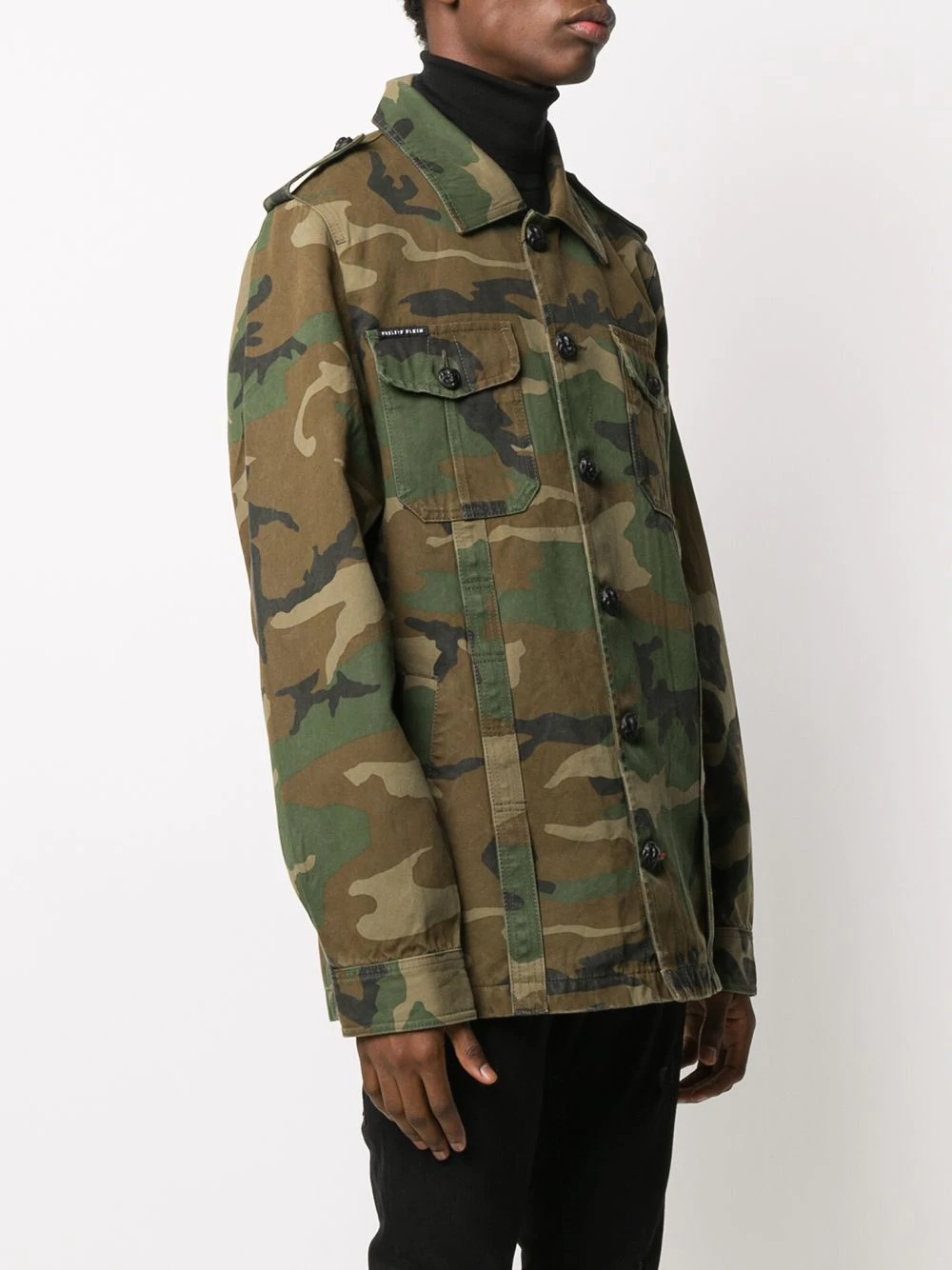 camouflage print military jacket - 3