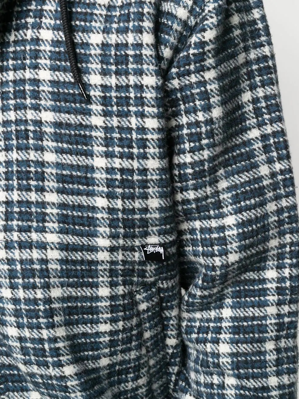 drawstring hood plaid jacket - 5