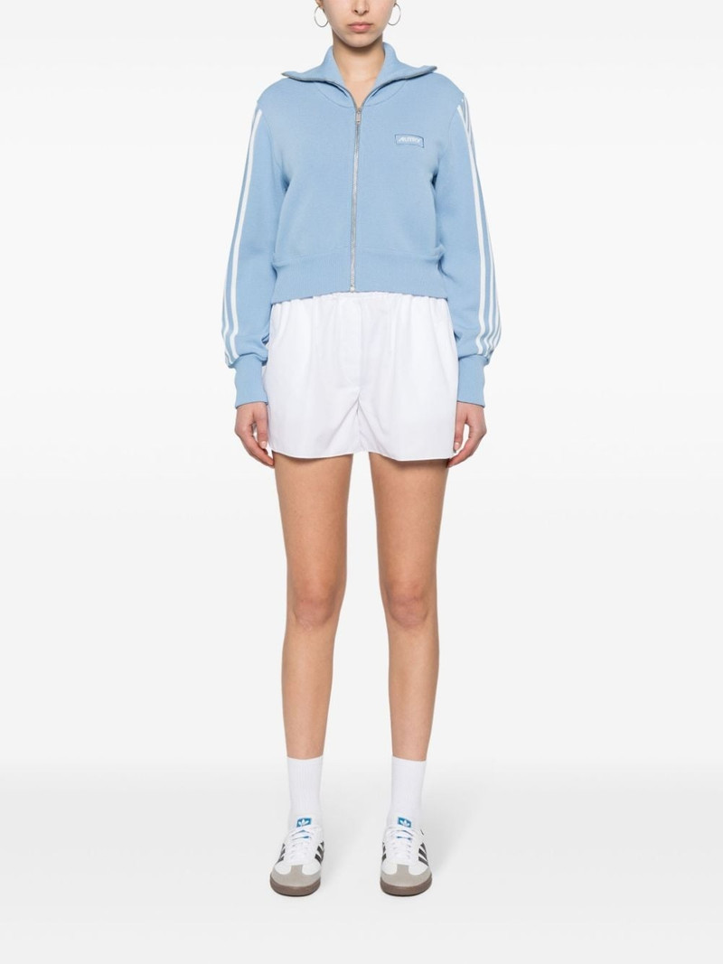 AUTRY intarsia-logo zip-up cardigan outlook
