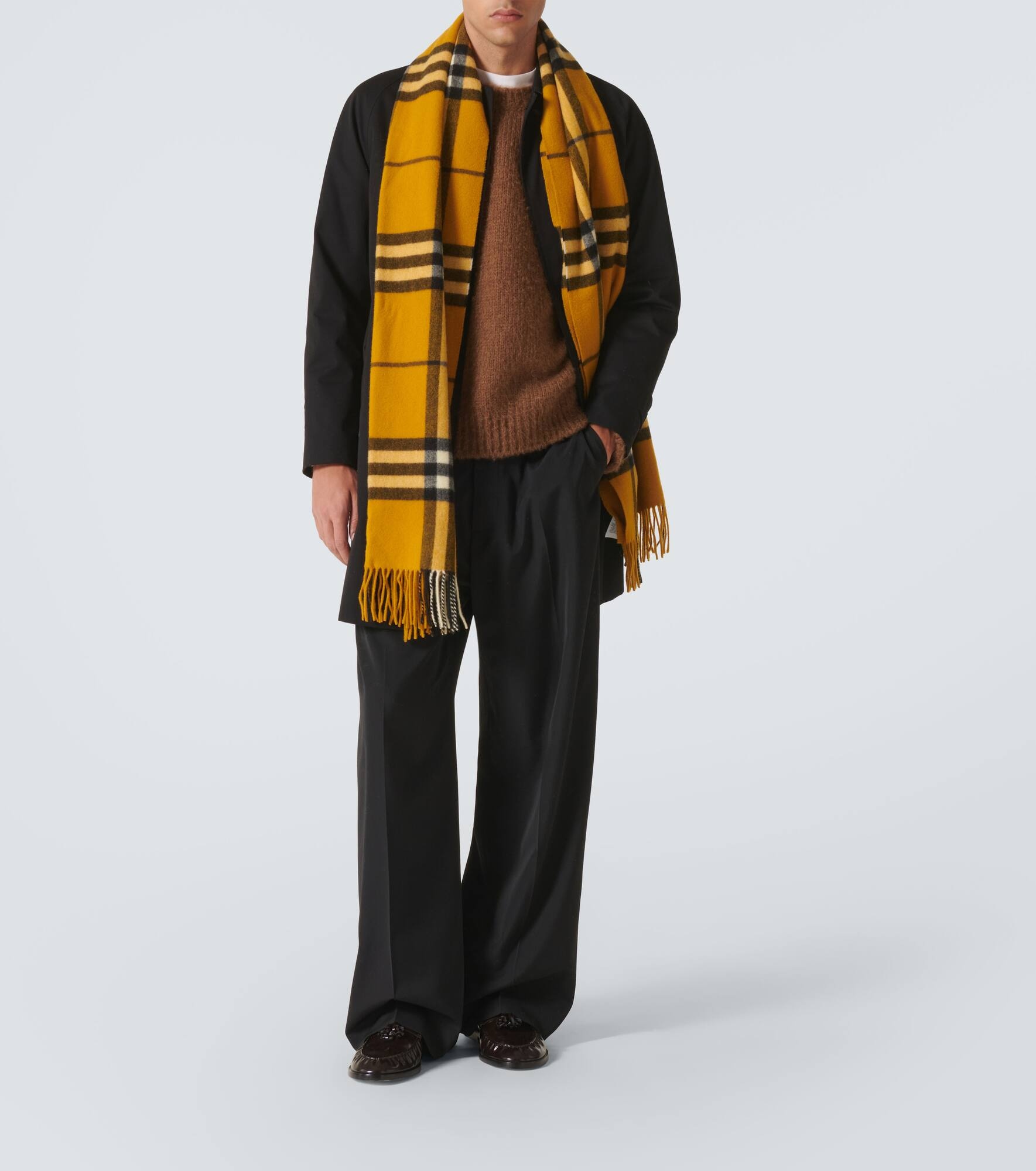 Burberry Check fringed cashmere scarf - 4