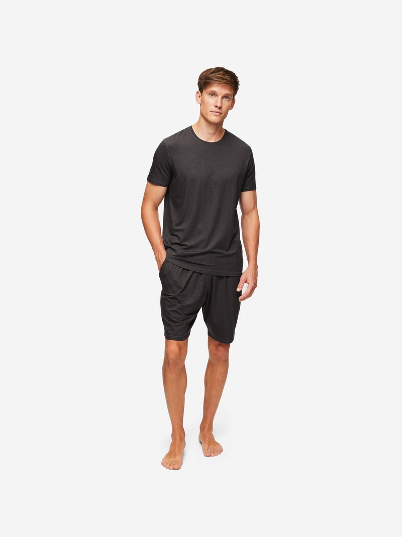 Derek Rose Men's Lounge Shorts London 9 Micro Modal Black outlook