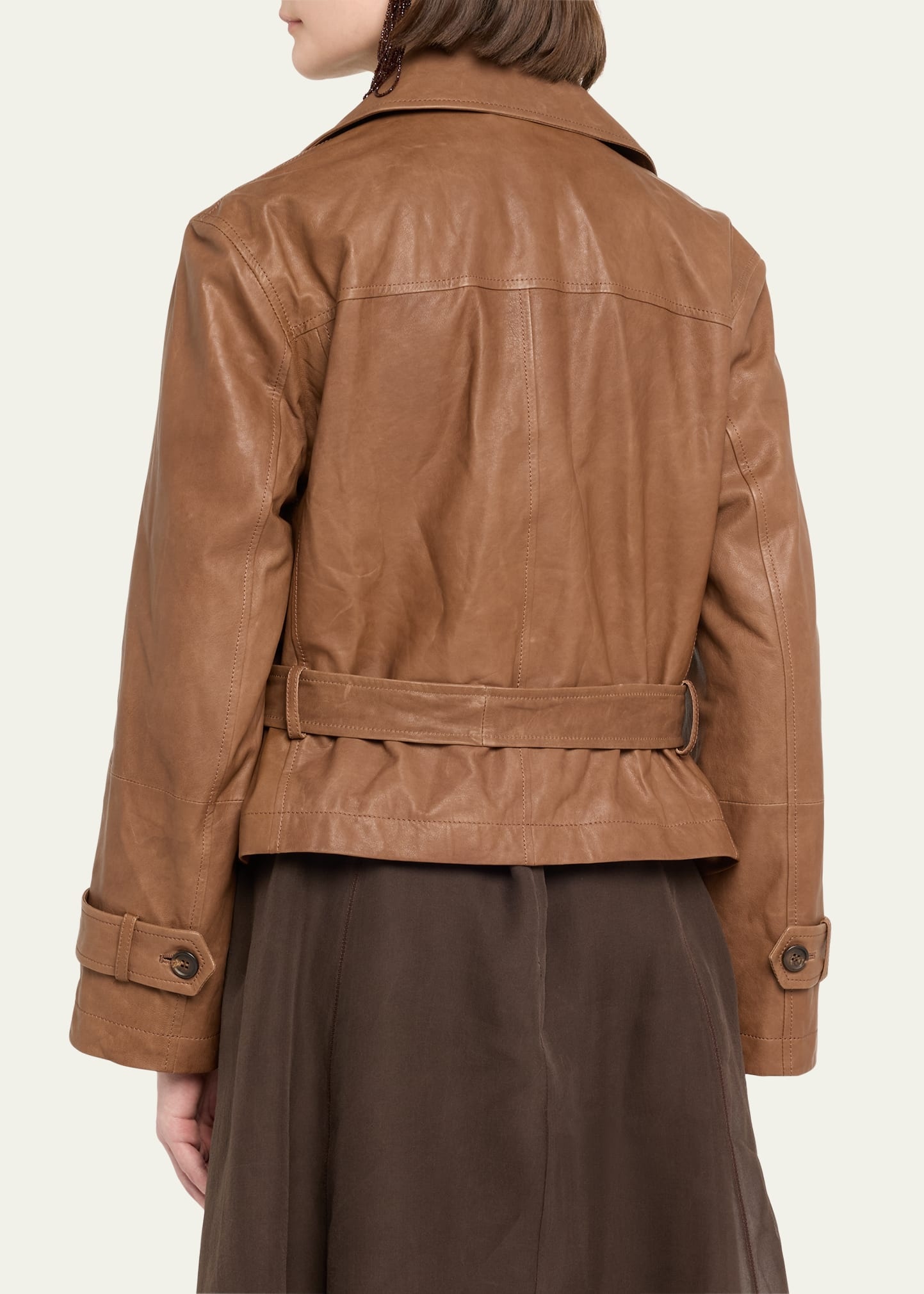 Vintage Napa Leather Cropped Trench - 3