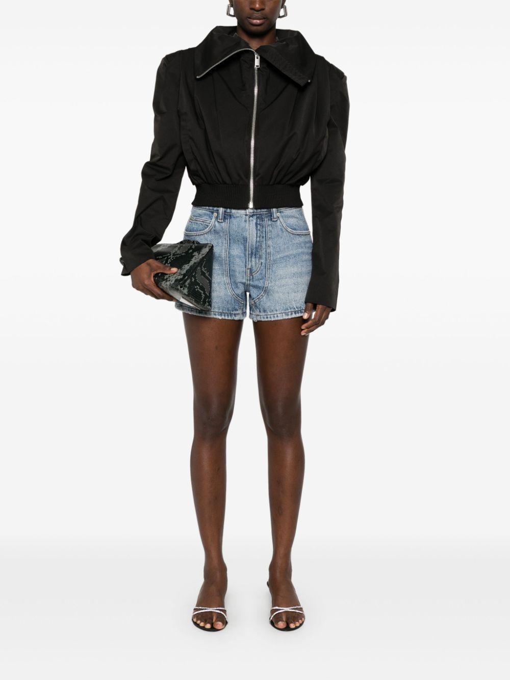 crystal-pattern high-waisted shorts - 2