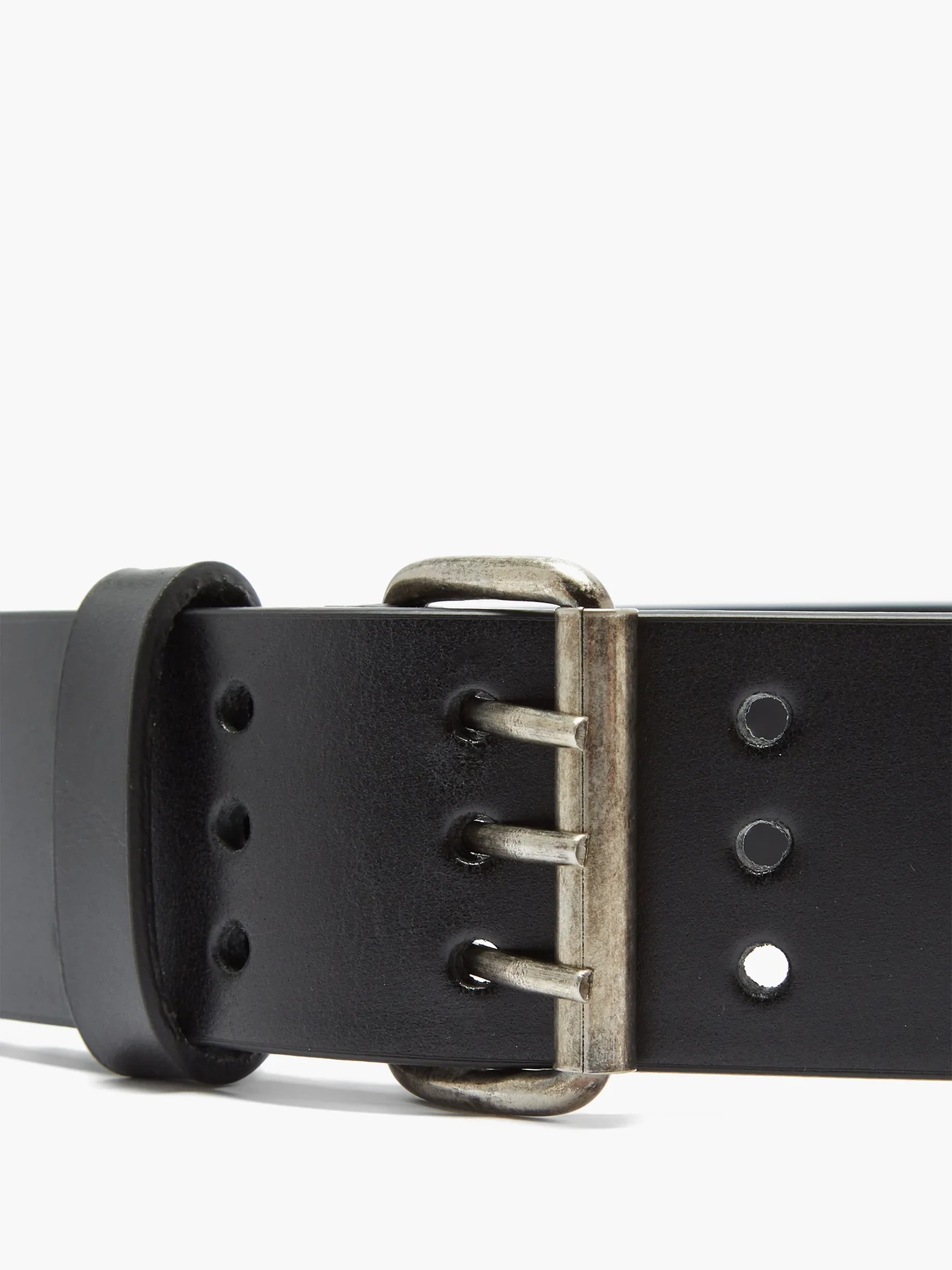 Triple-prong leather belt - 4