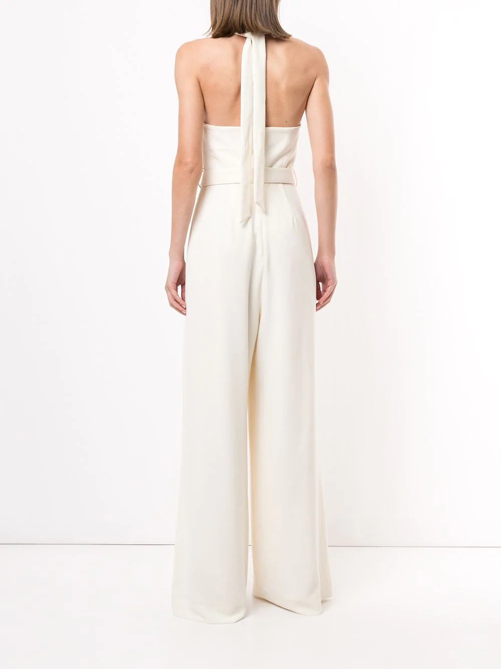 halterneck belted jumpsuit - 4