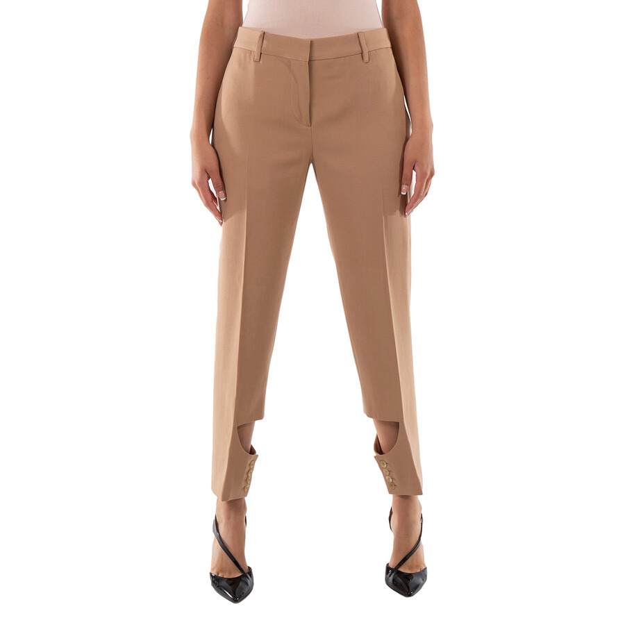 Burberry Ladies Dark Biscuit Cut Out Detail Trousers - 3