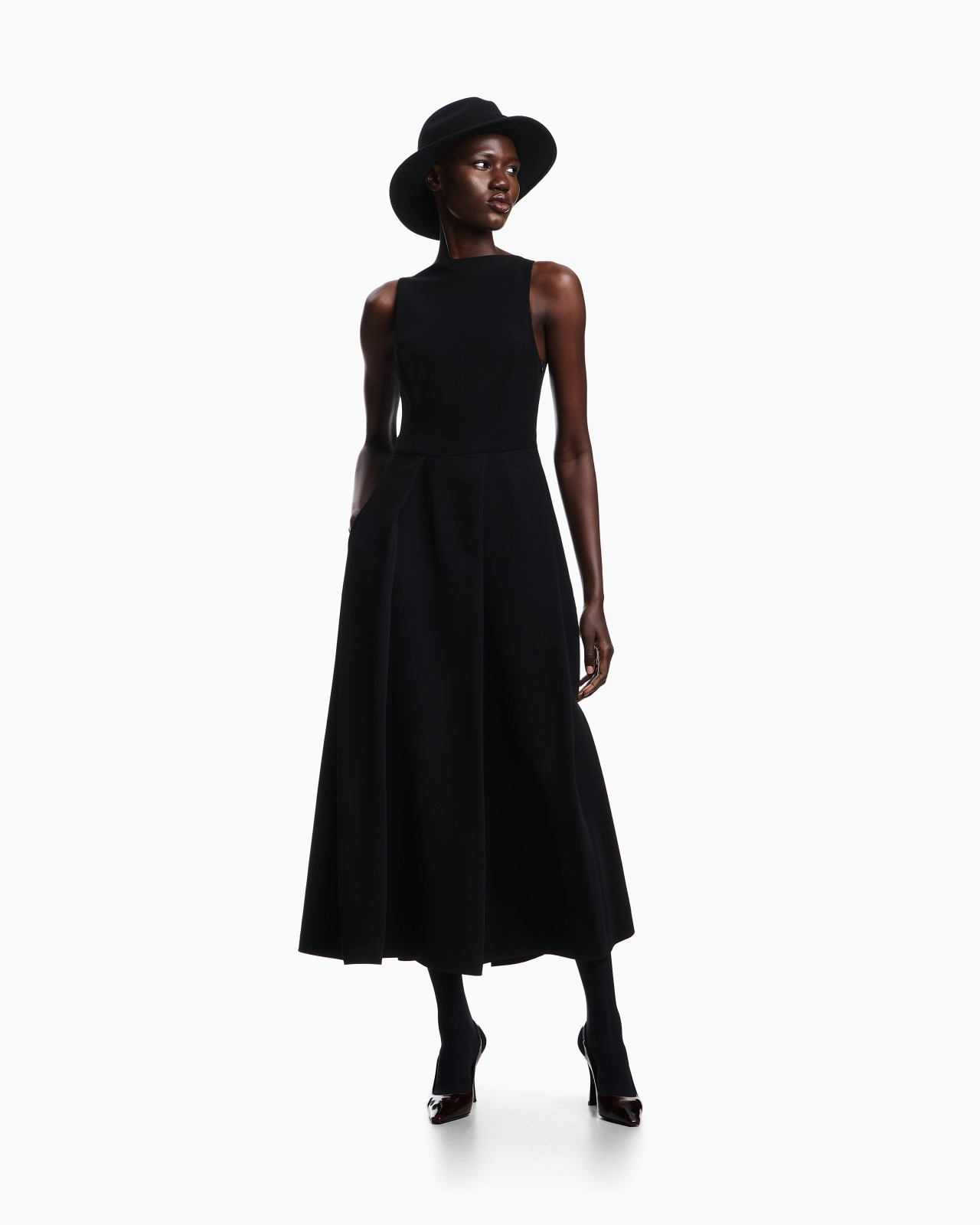 TECHNICAL CADY SLEEVELESS DRESS WITH PLEATS - 2
