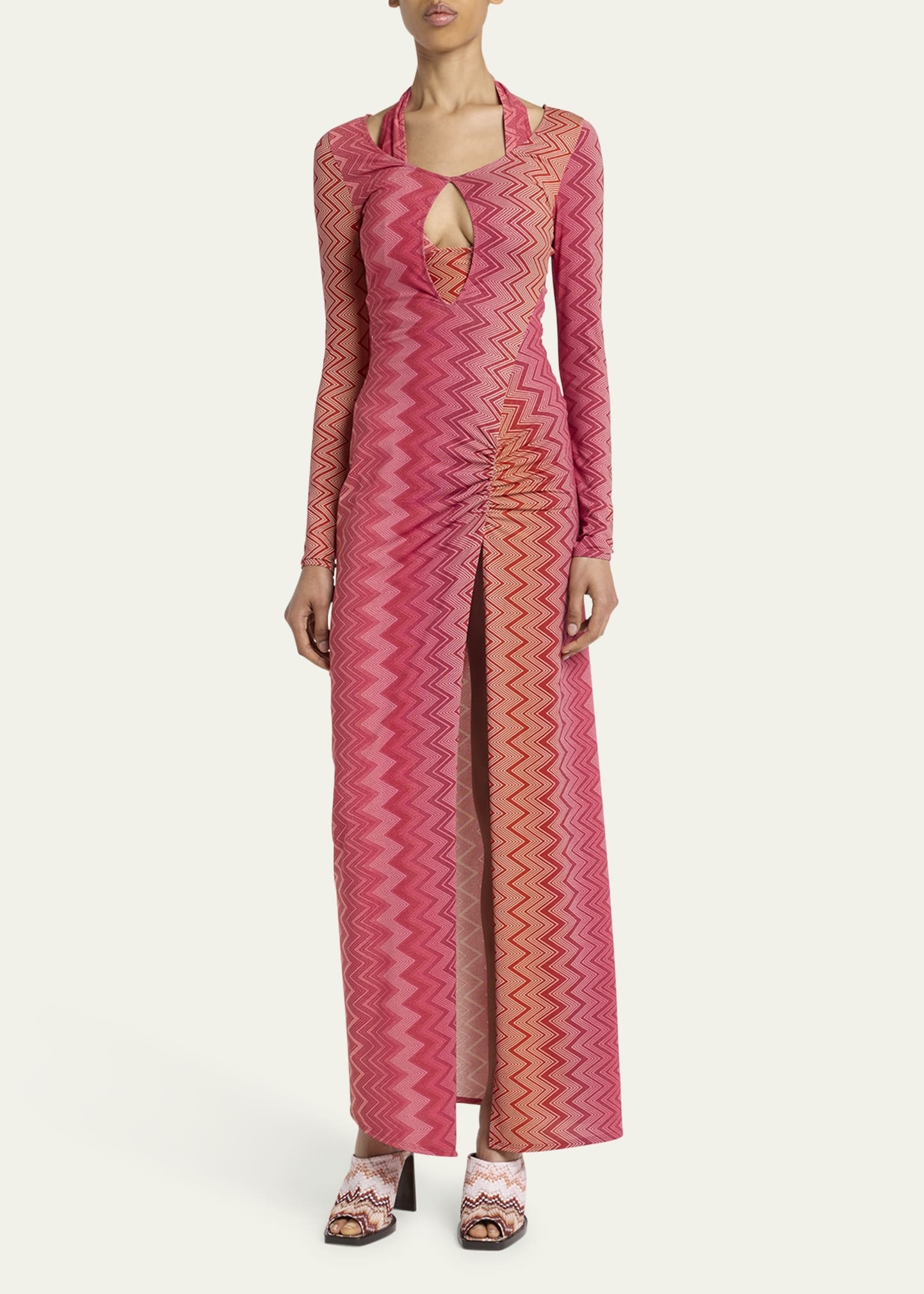 Chevron Cutout Maxi Dress Coverup - 2