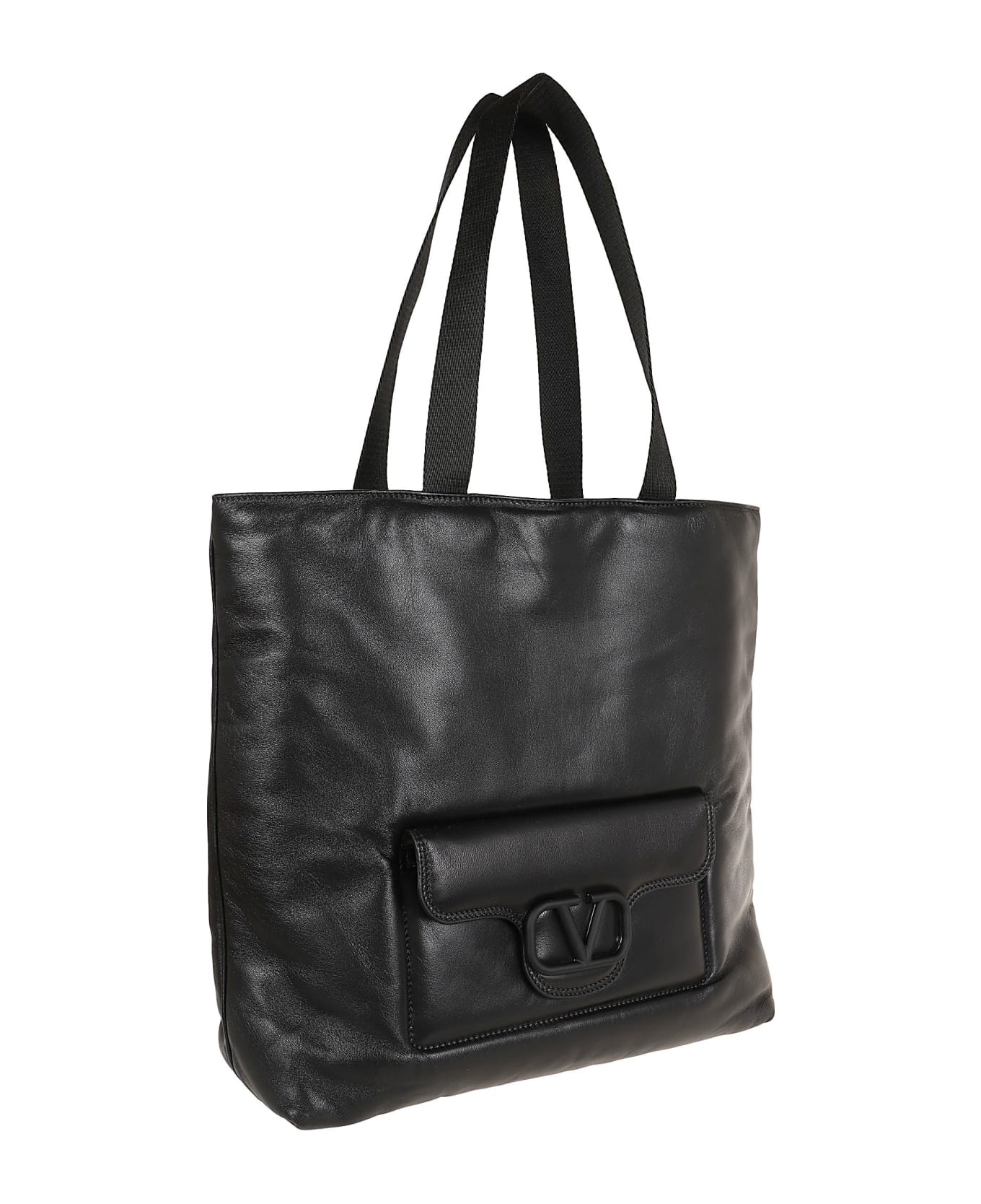 Black Nappa Leather Valentino Garavani Noir Shopping Bag - 2
