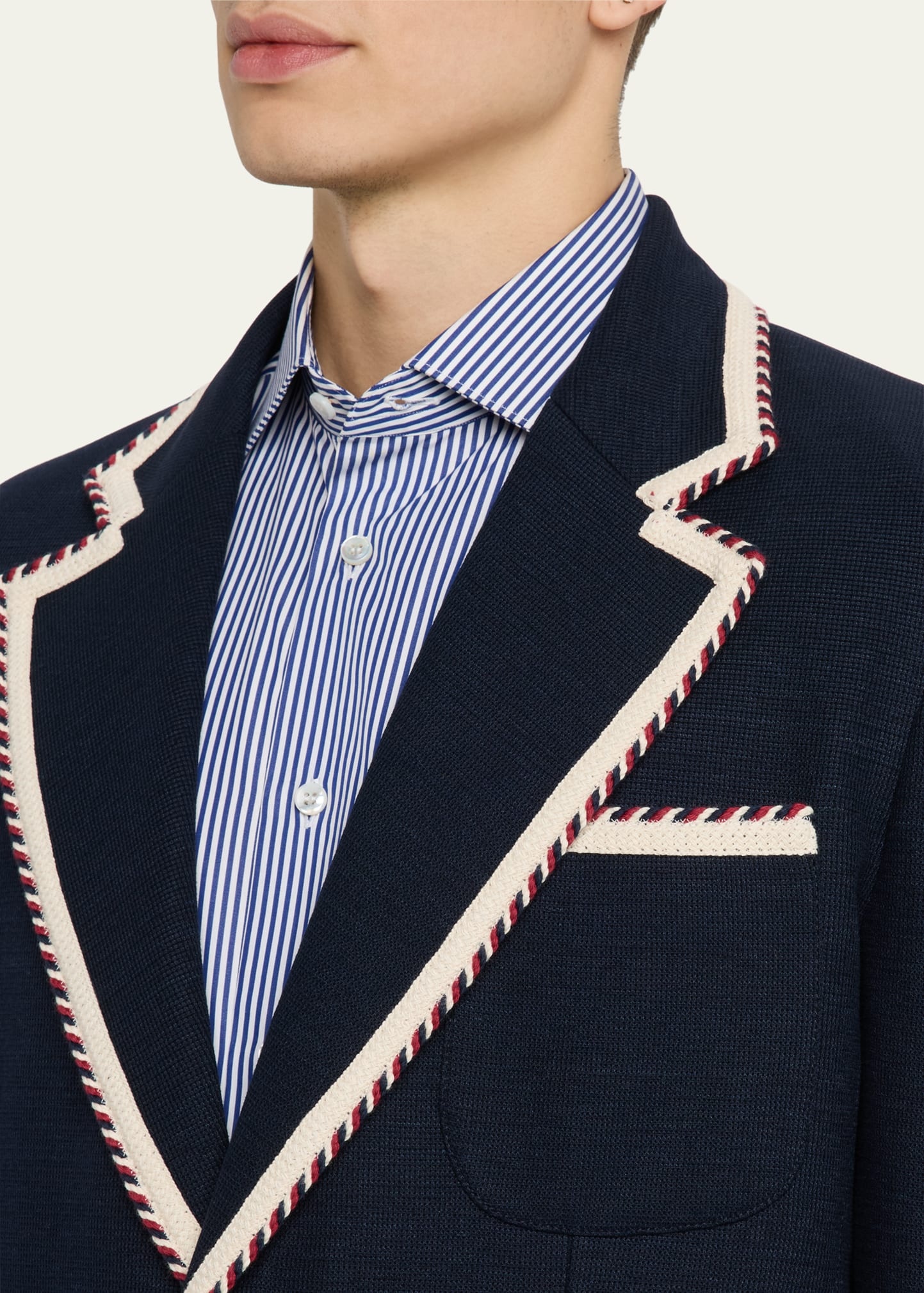 Men's VLogo Contrast-Trim Blazer - 7