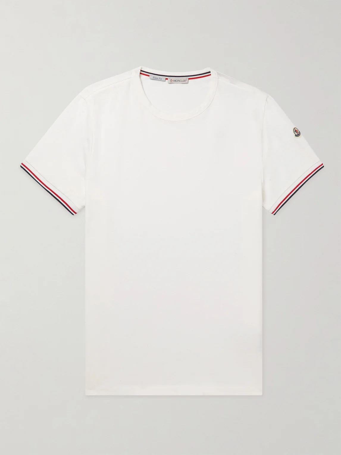 Logo-Appliquéd Striped Stretch-Cotton Jersey T-Shirt - 1