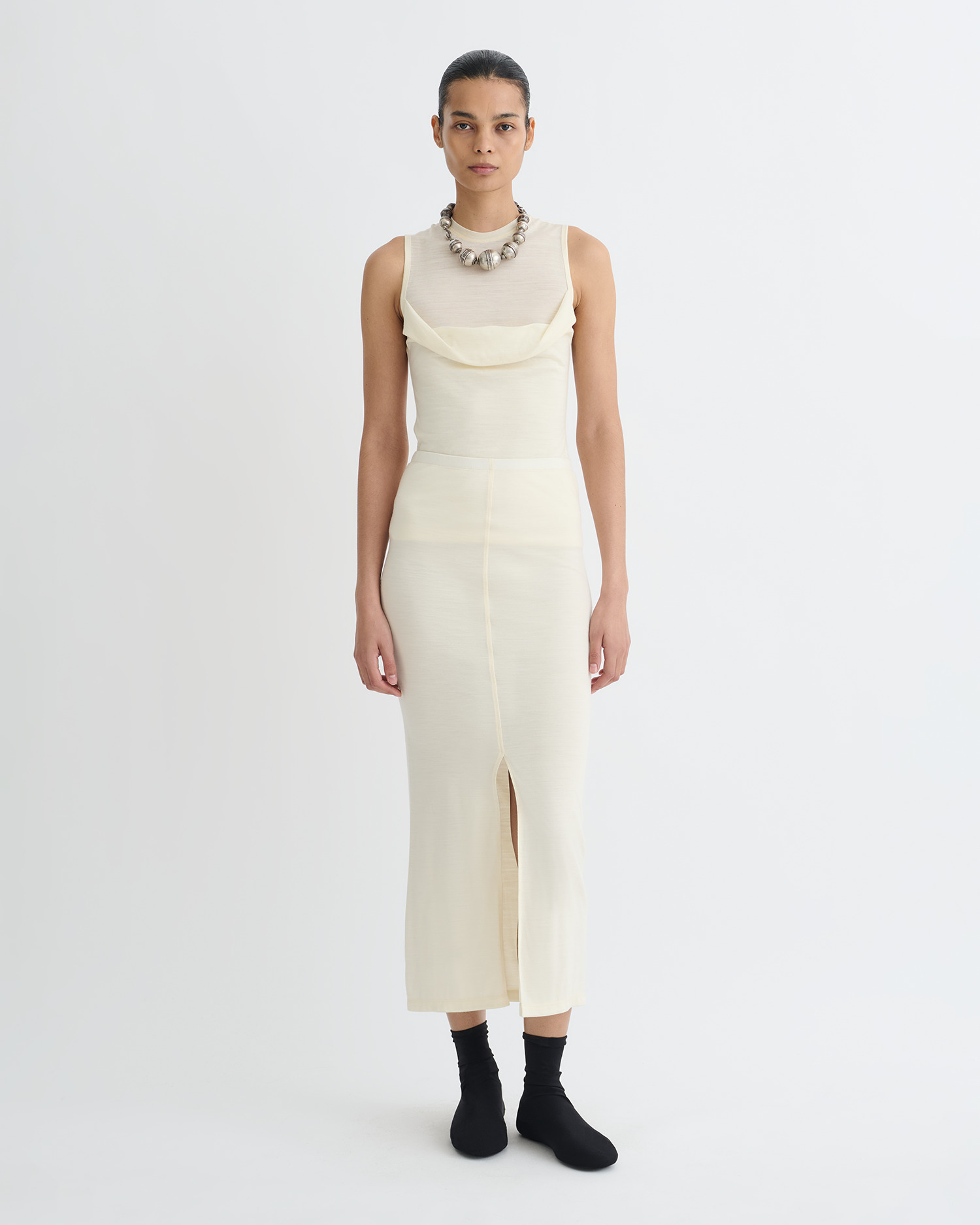 Draped Wool Jersey Top - 3